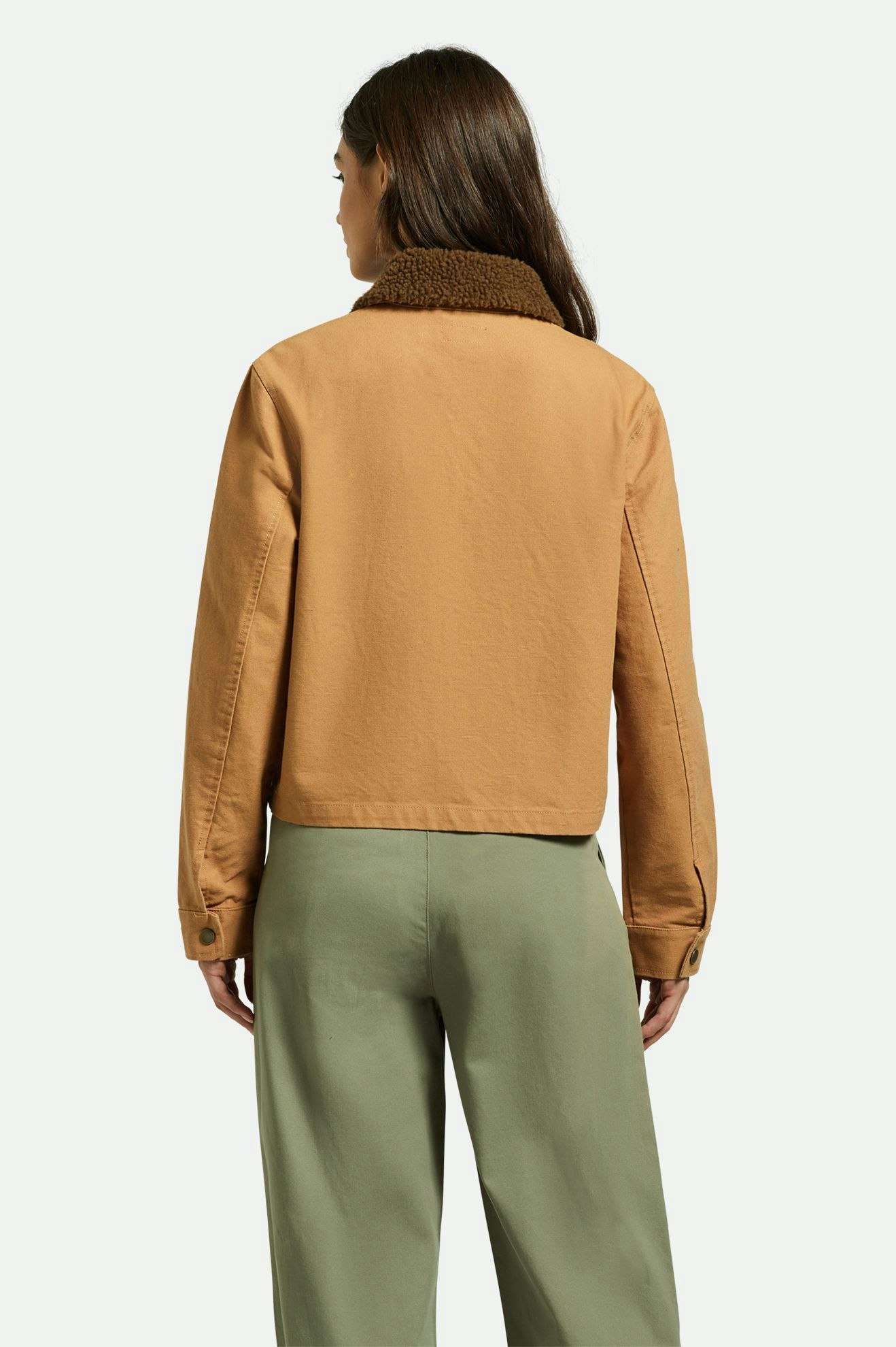 Mechanics Women's Garage Sherpa Zip Jacket - Tobacco Brown | Cozy Winter Fleece Outerwear for Work & Outdoor Activities