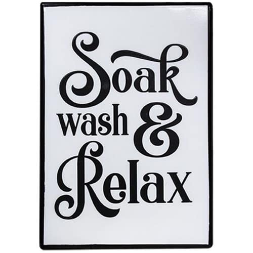 Vintage Soak Wash Relax Metal Sign - Rustic Bathroom & Laundry Room Decor for Home, Spa, Salon - Perfect Wall Art for Relaxation & Self-Care Spaces