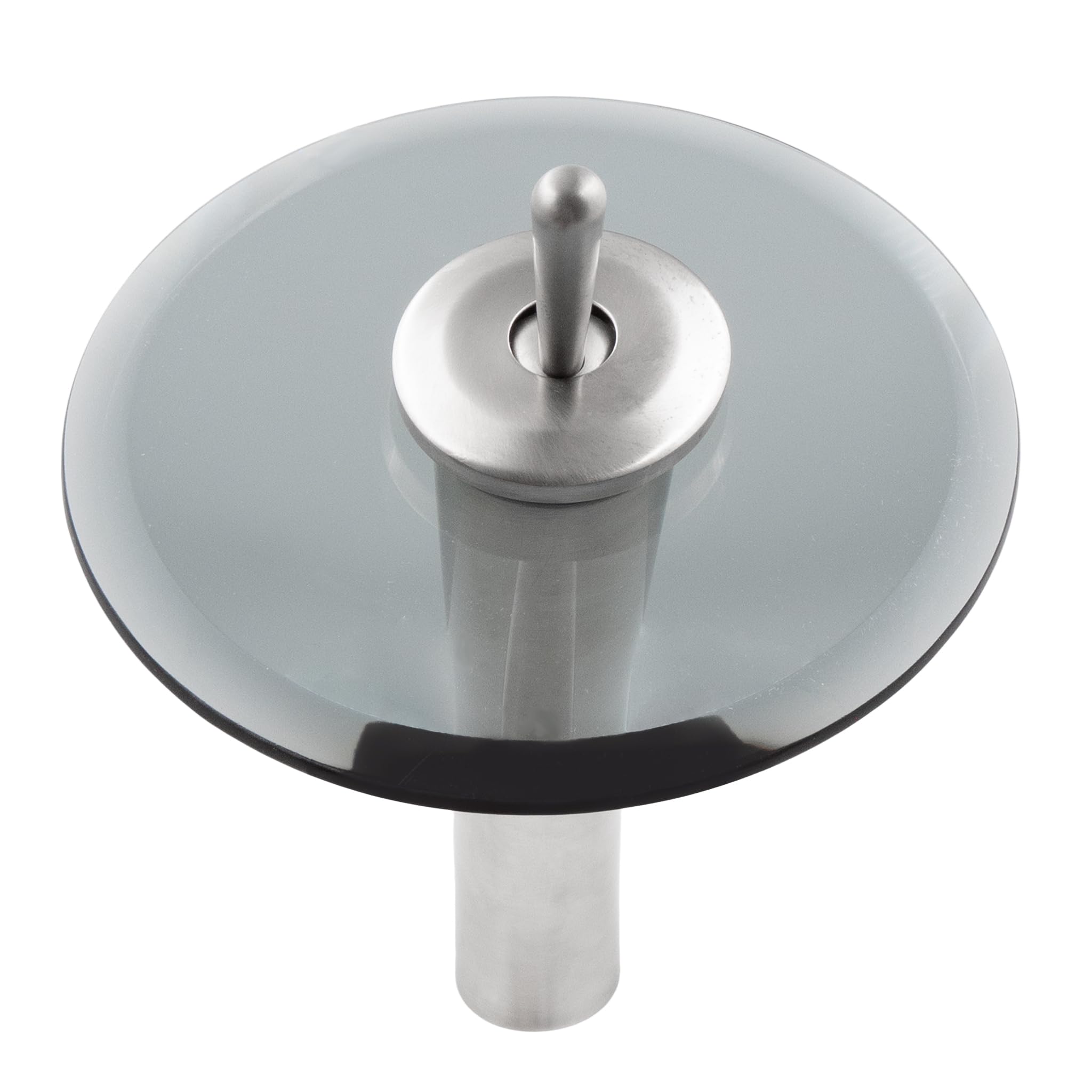 Novatto NERA Modern Glass Vessel Bathroom Sink Set - Brushed Nickel Faucet with Smoke Glass Basin | Perfect for Contemporary Bathroom Vanities, Powder Rooms & Spa-Style Bathroom Renovations