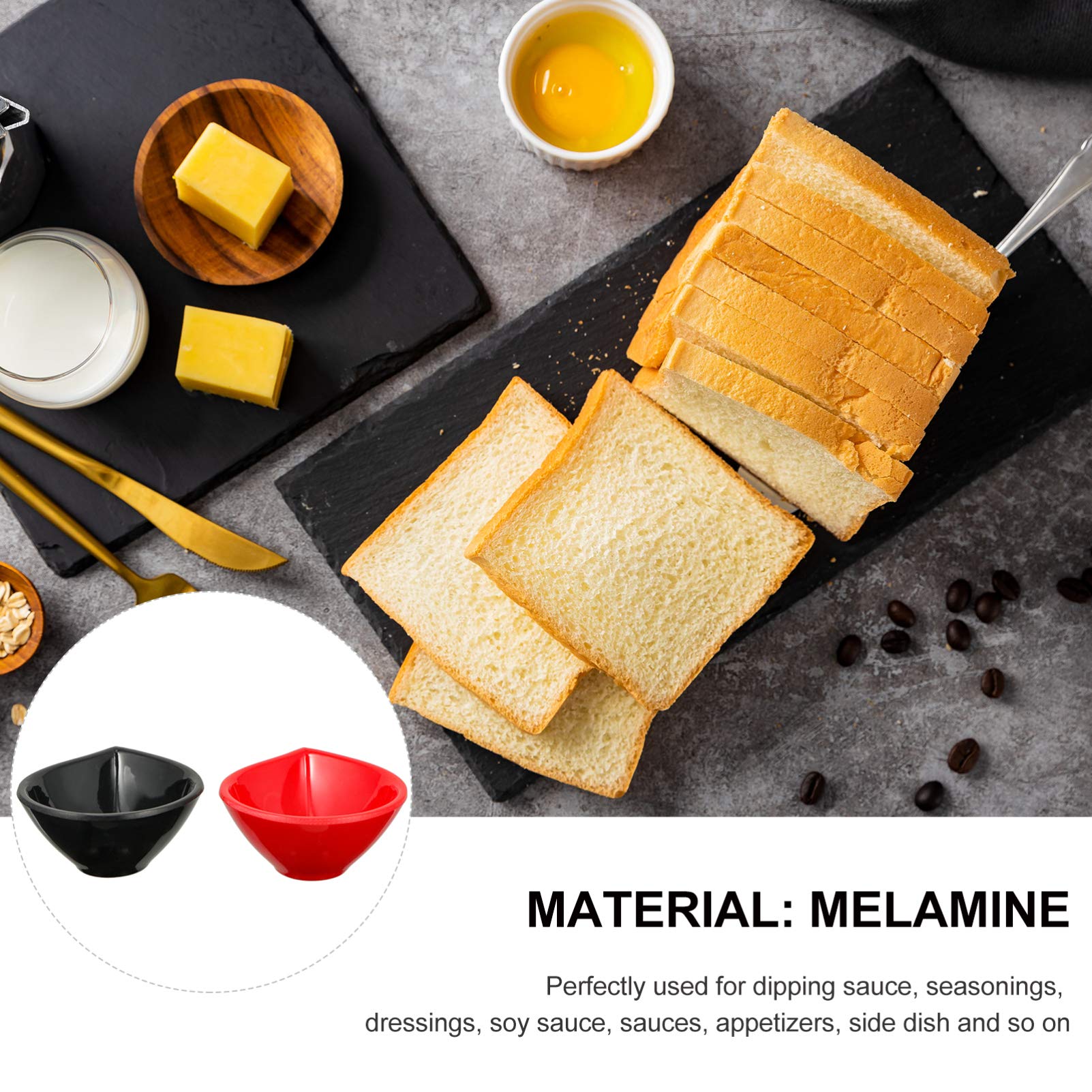 DOITOOL 6-Piece Melamine Dipping Bowls Set - Small Sauce Dishes for Seasoning, Condiments, Soy Sauce & Side Dishes - Perfect for Sushi, Dumplings, Snacks & Asian Cuisine