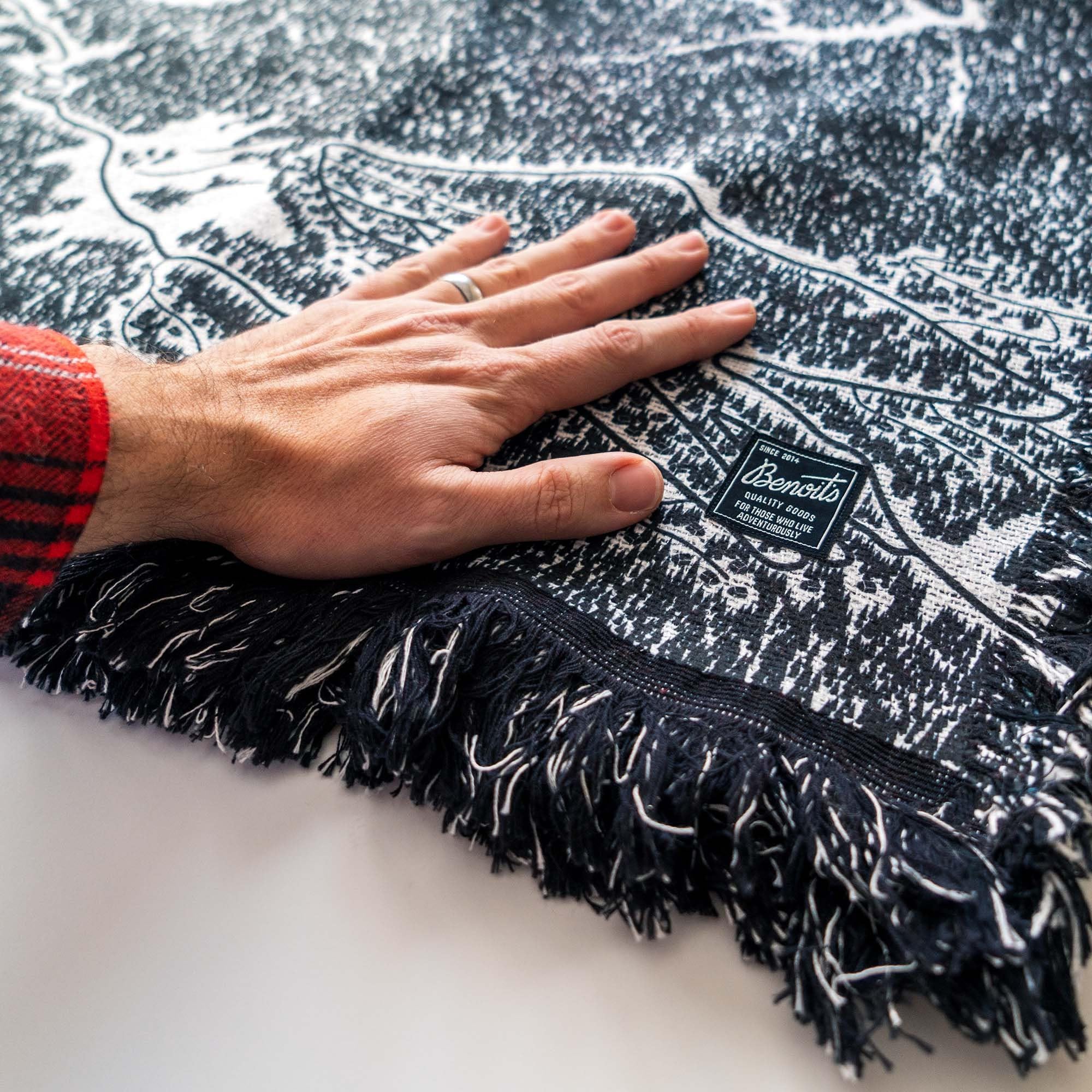 Saddleback Mountain Maine Ski Trail Map Blanket - Cozy Winter Throw for Ski Enthusiasts & Home Decor | Perfect for Ski Lodges, Cabins & Gift Ideas