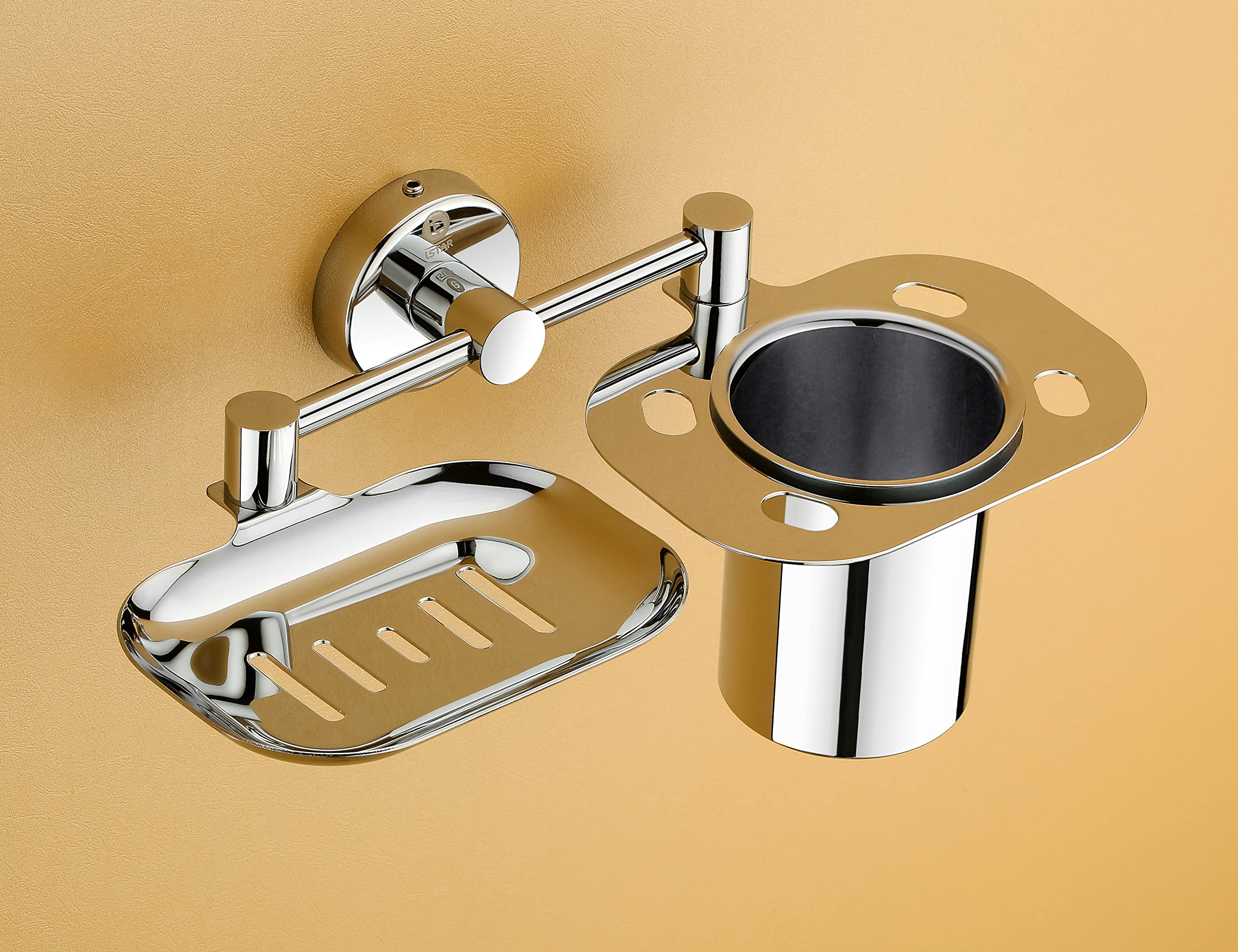 Premium 304 Stainless Steel 3-in-1 Soap Dish with Tumbler Holder, Soap Stand & Toothbrush Holder - Bathroom Organizer for Shower, Sink Counter & Vanity (Silver) - Durable Rustproof Bath Accessories for Modern Homes