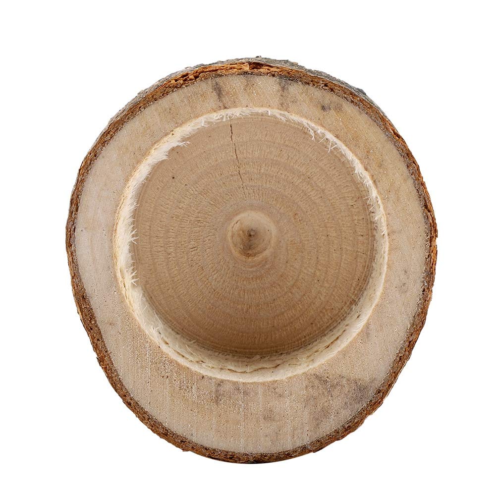 Zetiling Wooden Tea Light Candle Holders - Natural Log Pillar Design Tealight Candle Holders for Home Decor, Wedding Centerpieces, Romantic Dinner & Holiday Decorations (Set of 1) - Perfect for Tablescapes, Fireplace Mantels and Cozy Ambiance