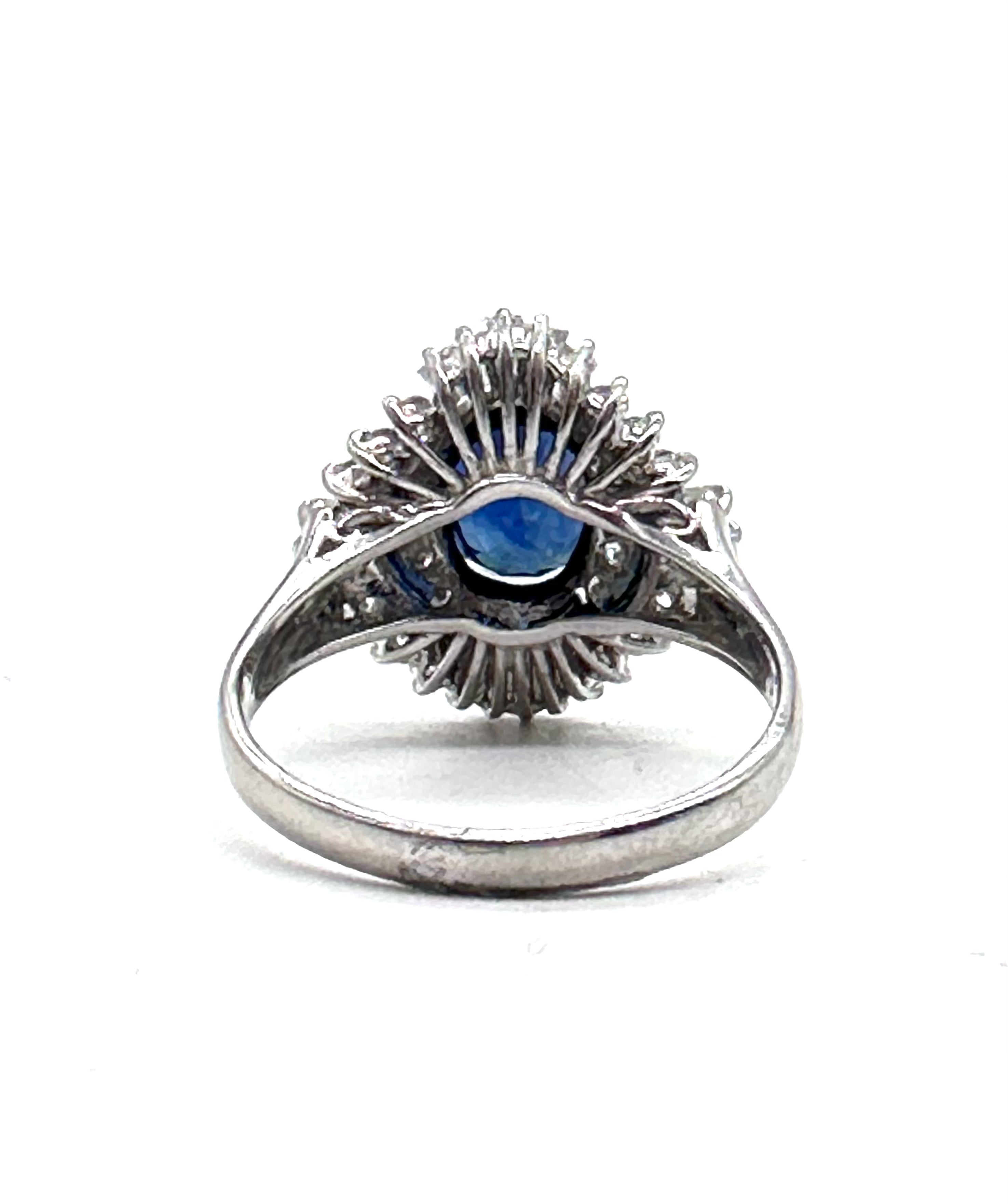Exquisite 14K White Gold Sapphire and Diamond Engagement Ring for Women | Elegant Wedding, Anniversary & Gift Jewelry | Perfect for Proposals, Bridal & Special Occasions
