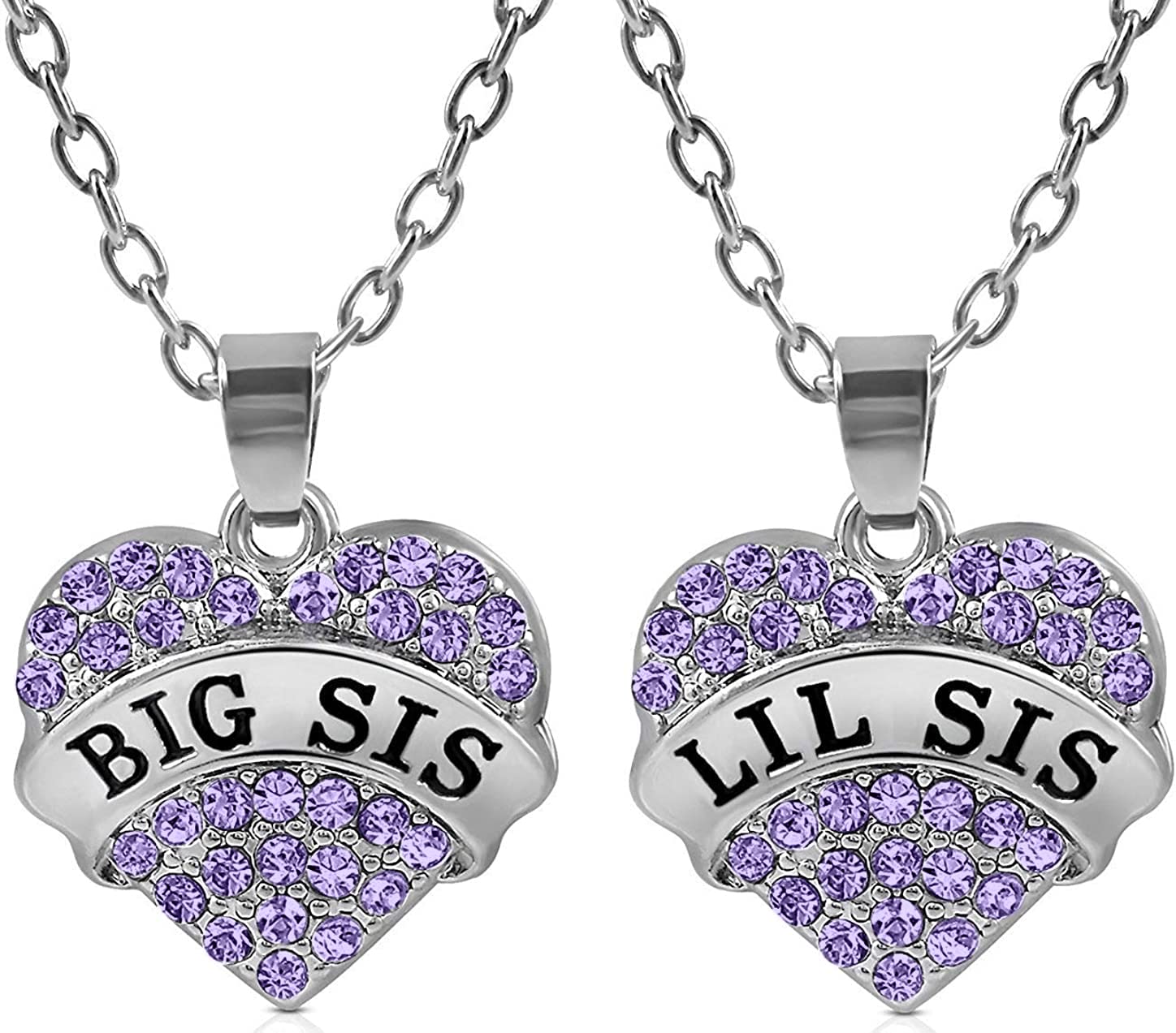 SheridanStar Big Sister & Little Sister Heart Necklace Gift Set of 2 - Christmas, Birthday Jewelry for Girls, Teens & Women - Perfect for Sibling Bonding, Matching Jewelry Gifts & Special Occasions