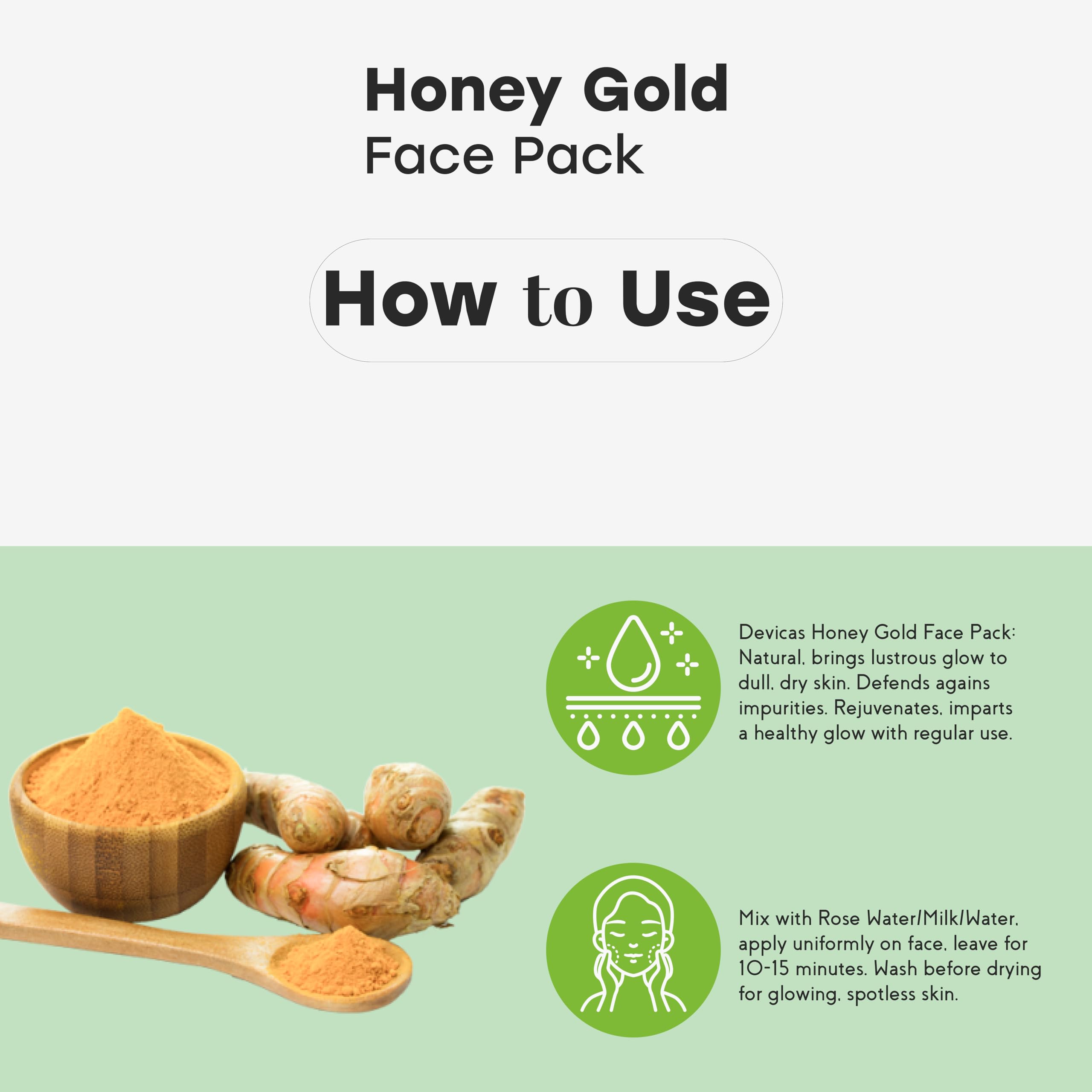 Devicas HONEY GOLD FACE PACK 300 Gram Jar - Natural Skin Care for Face & Body | Protects Against Heat, Cold & UV Rays | Hydrating & Nourishing Facial Mask for Daily Use & Spa Treatments