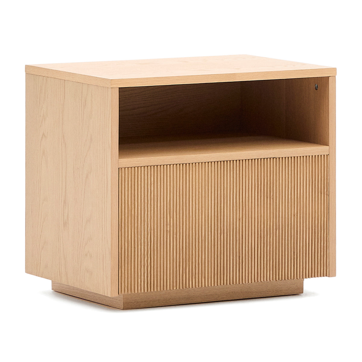 Modern Nightstand with Drawer - Helvine Bedside Table for Bedroom, Living Room & Office - Compact End Table with Storage Shelf