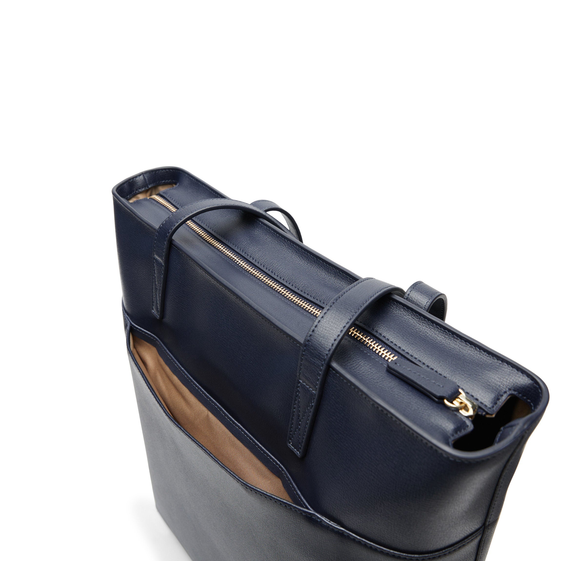 Alex Vertical Work Tote Bag for Women - Professional Laptop Briefcase with Pockets - Water-Resistant Office Commuter Bag in Midnight Blue | Perfect for Business Travel, Work & Daily Use