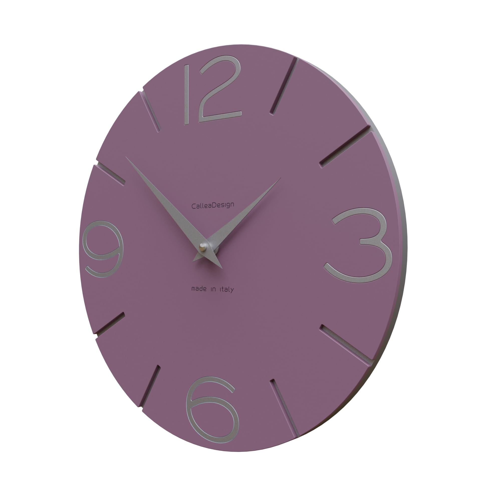 CalleaDesign 11.8 Inch Modern Wall Clock with Purple Smile Face - Perfect for Living Room, Bedroom, Office & Home Decor