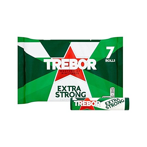 Trebor Extra Strong Peppermint Mints - 7 Rolls x 41g (Pack of 4) | Refreshing Breath for Work, Travel & After Meals