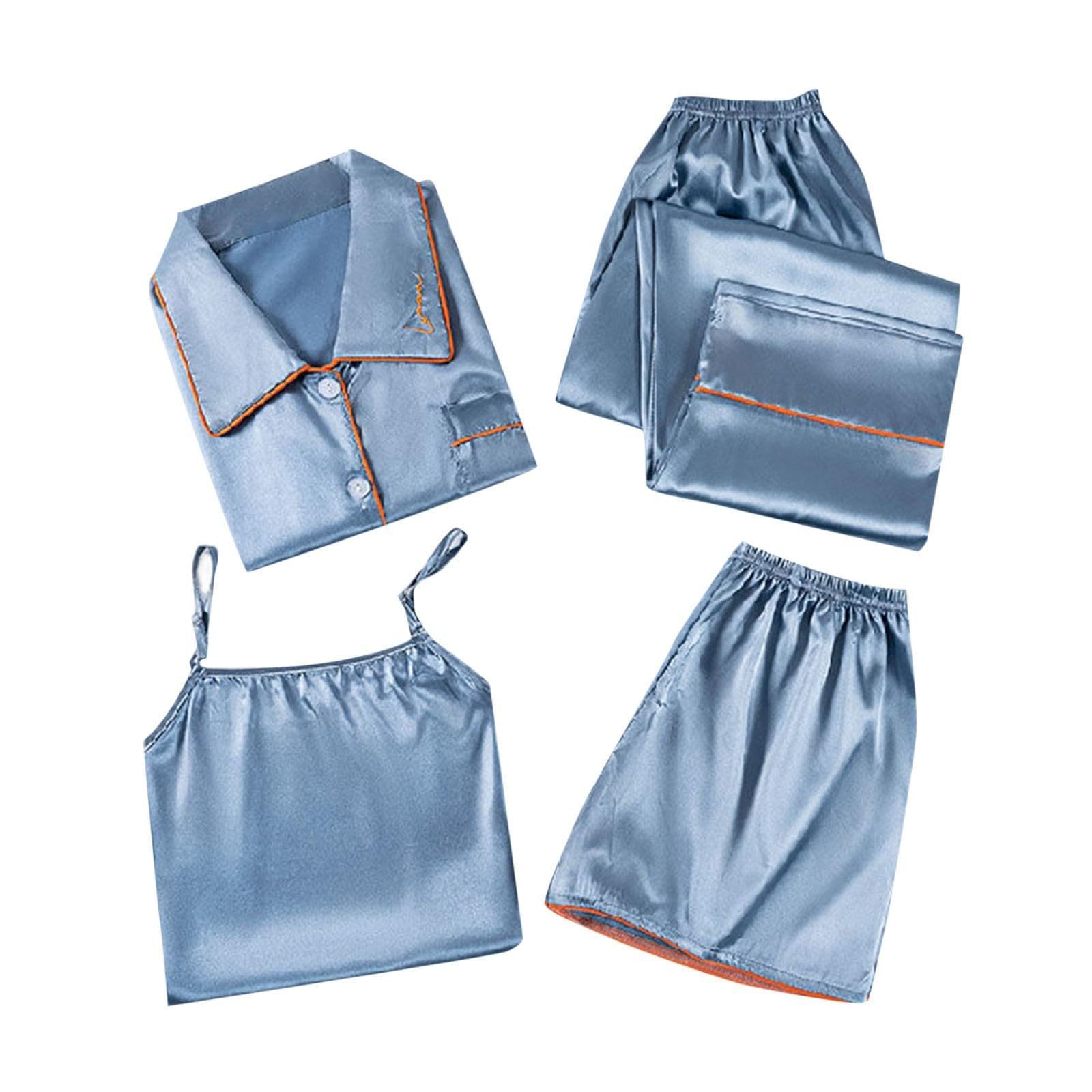 **Soft Cotton Pajama Set for Women - Comfortable Sleepwear, Nightdress & Bathrobe - Valentine's Day, Christmas Gift Idea - Perfect for Relaxing at Home or Romantic Evenings**