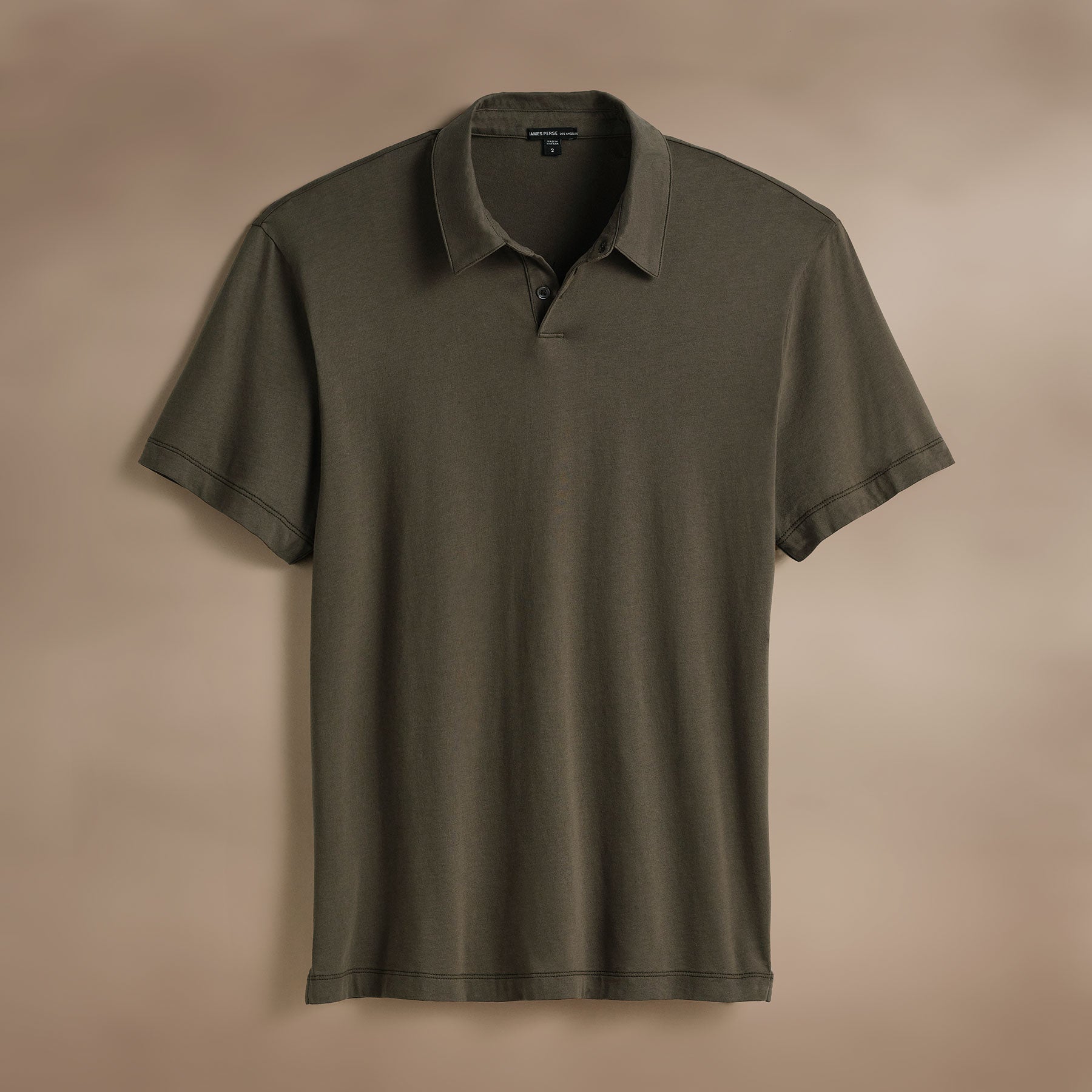 Brushed Lotus Polo Shirt for Men - Soft Cotton Army Green Casual Top for Work & Outdoor Activities