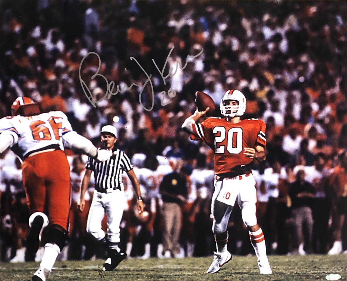 Bernie Kosar Autographed 16x20 Miami Hurricanes Football Photo with Steiner Hologram - Perfect for Sports Memorabilia Collectors and Hurricanes Fans Display