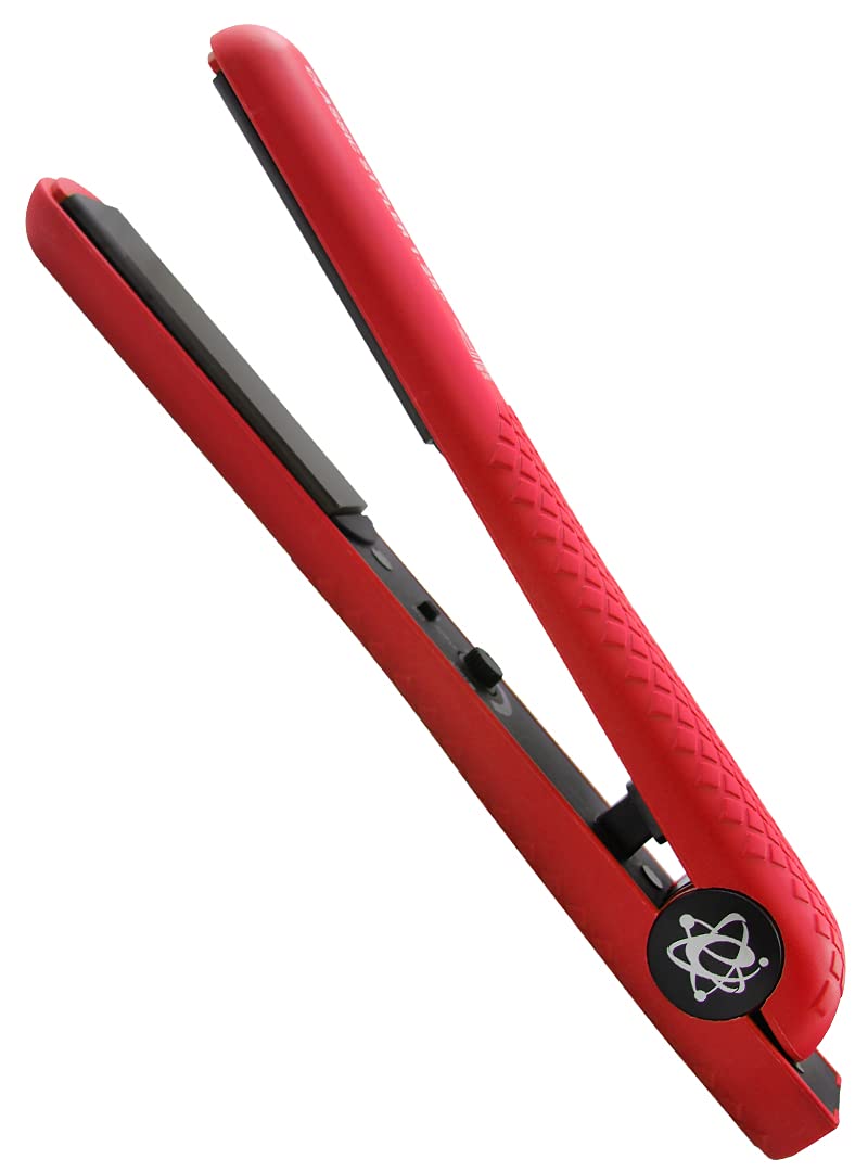 1.25 Inch Ceramic Flat Iron for Hair Styling - Red Hair Straightener for Smooth & Shiny Hair - Perfect for Home Use & Salon Styling