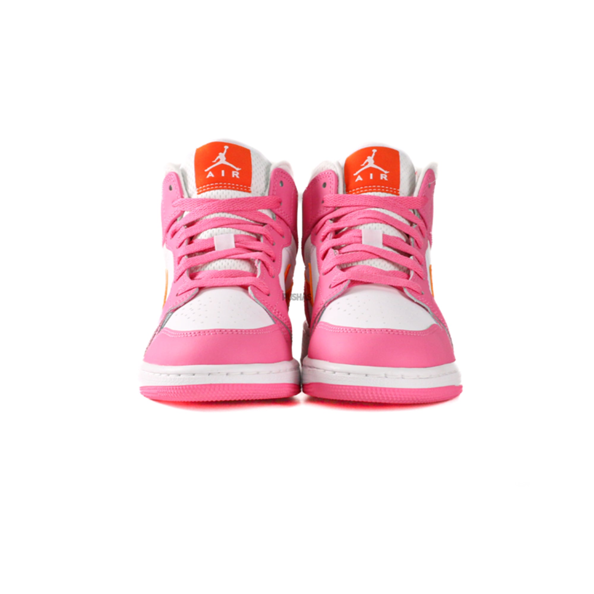 Air Jordan 1 Mid 'Pinksicle Safety Orange' GS Sneakers (2022) - Basketball Shoes for Girls, Casual Streetwear Fashion - Perfect for School, Sports & Everyday Wear