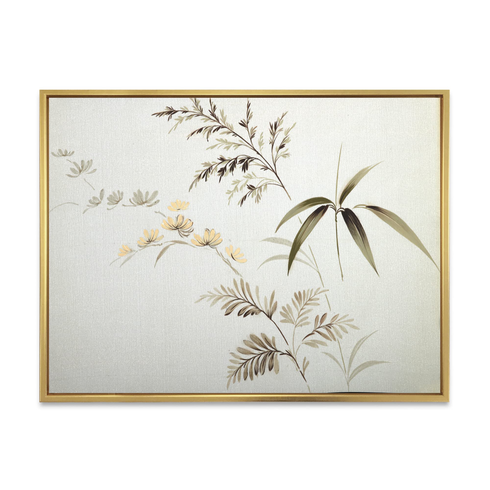 Vintage Floral Canvas Wall Art Print - DesignQ Retro Flower Drawing III - Perfect for Living Room, Bedroom & Office Decor