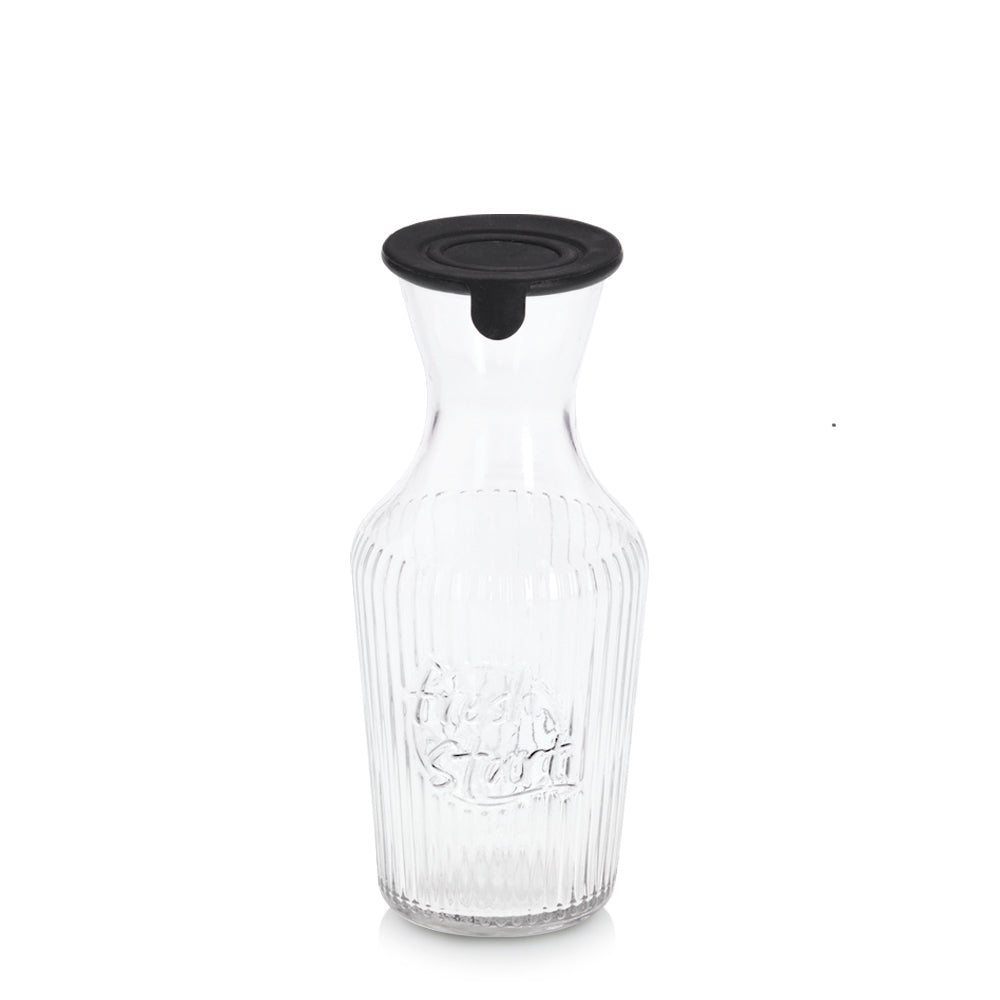 Premium 1200ml Glass Carafe with Leak-Proof Silicone Lid - Elegant Water Pitcher for Home, Office & Entertaining - Perfect for Iced Tea, Lemon Water & Beverage Serving