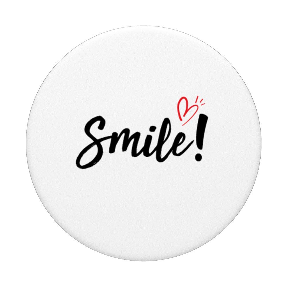 Smile Word Heart PopSockets PopGrip - Swappable Phone Grip for iPhone & Android - Cute Gift for Teen Girls & Best Friends - Perfect for School, Selfies & Everyday Use