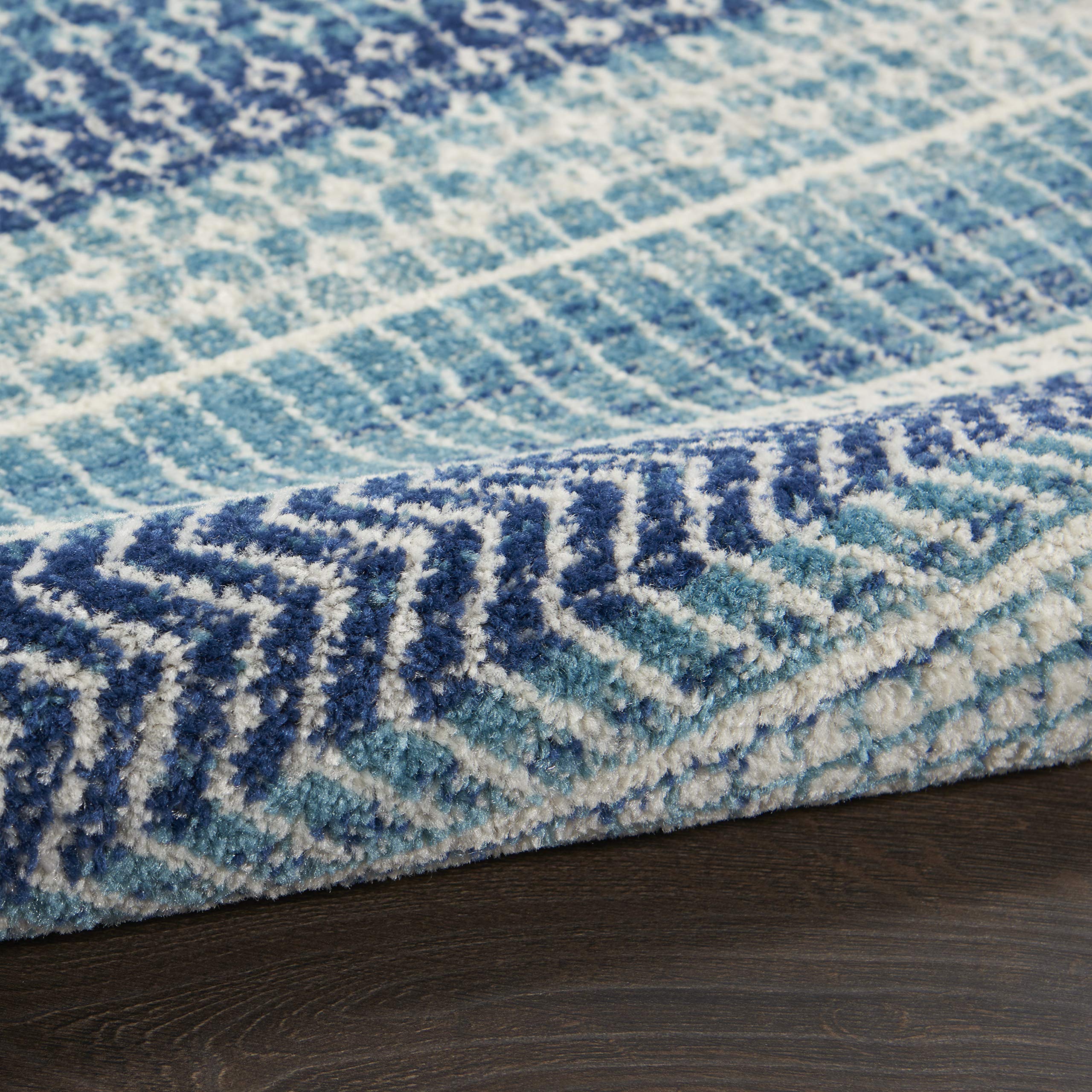 Nourison Passion Bohemian Navy Blue 8' x 10' Area Rug - Easy Clean, Non-Shedding, Stain Resistant | Perfect for Bedroom, Living Room, Dining Room & Kitchen Decor | Soft & Durable for High Traffic Areas