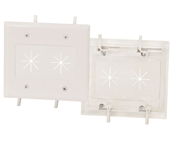 Feed Through Cable Wall Plate with Flexible Opening - Easy Cable Management for Home & Office Organization