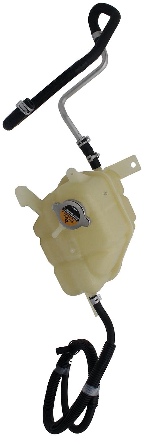 APDTY 158209 Pressurized Coolant Expansion Reservoir Overflow Tank - Replacement Part for Ford, Chevy, Dodge Vehicles - Perfect for Engine Cooling System Maintenance & Repair