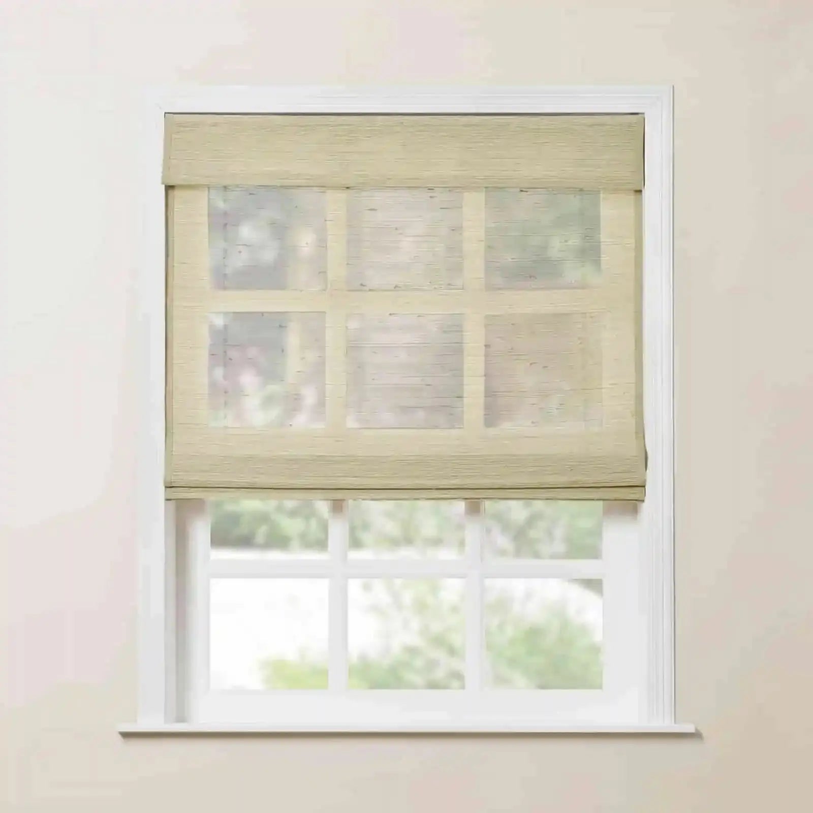 Rae Natural Ramie Bamboo Woven Shades - Series P | Eco-Friendly Window Coverings for Living Room, Bedroom & Patio | Light Filtering & UV Protection