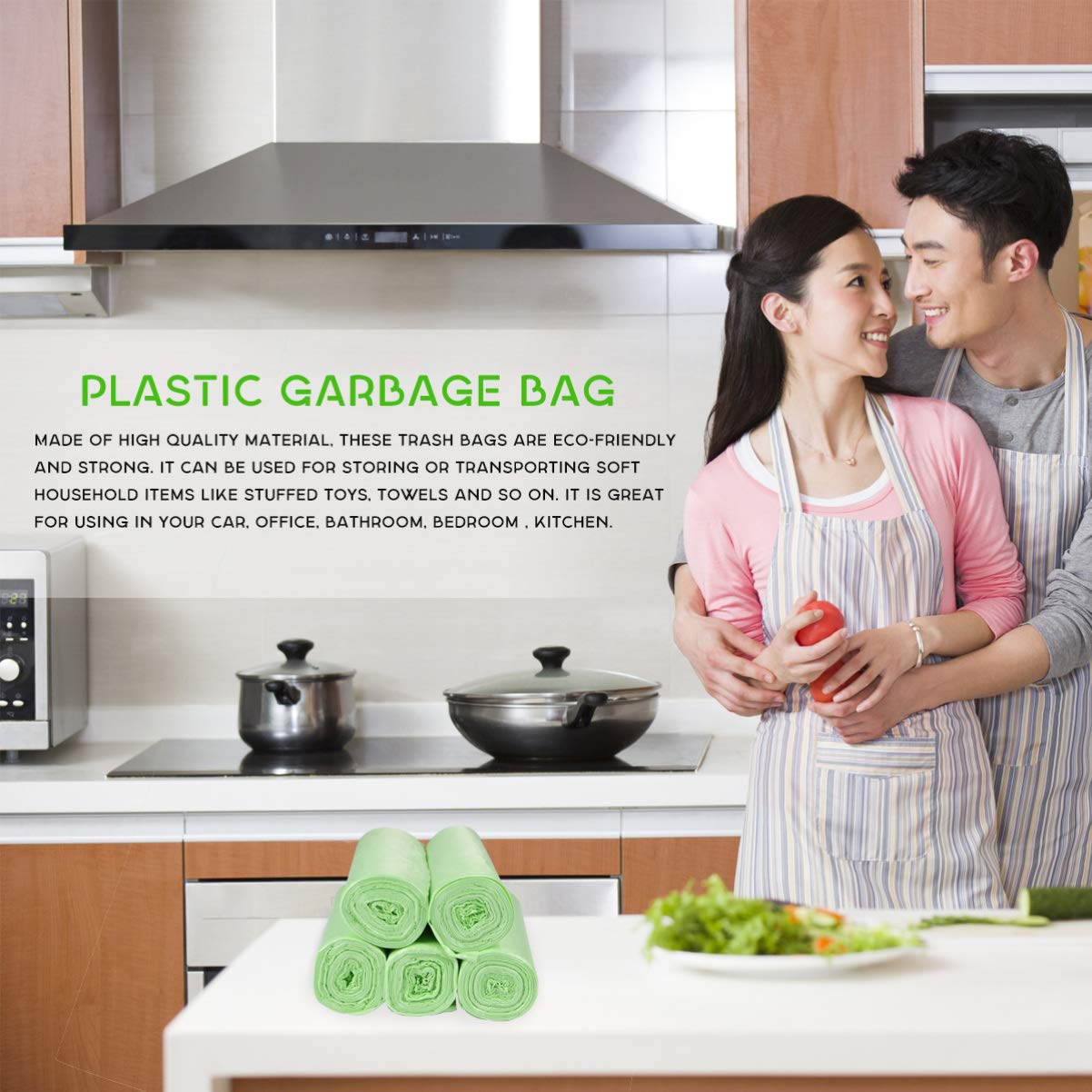 100pcs Heavy Duty Trash Bags - Large Garbage Bags for Home & Office Use