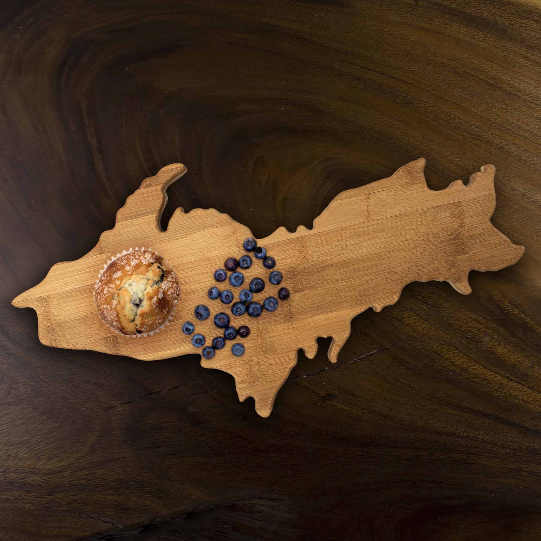 Premium Michigan Upper Peninsula Shaped Wooden Cutting Board - 17