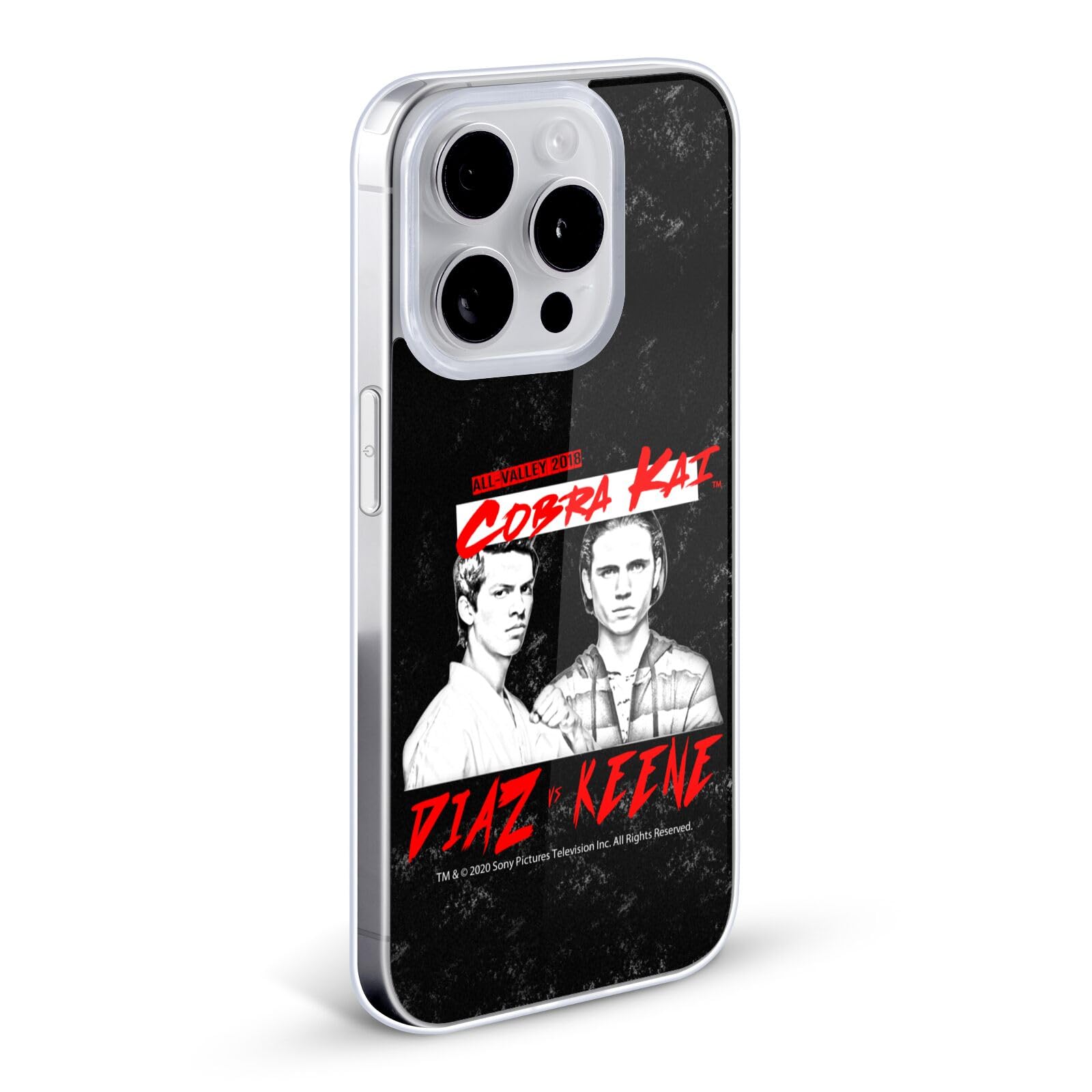 Official Cobra Kai Diaz VS Keene Art Soft Gel Case for Apple iPhone 12/12 Pro - Durable Protective Phone Cover for Fans, Martial Arts Enthusiasts & TV Show Lovers