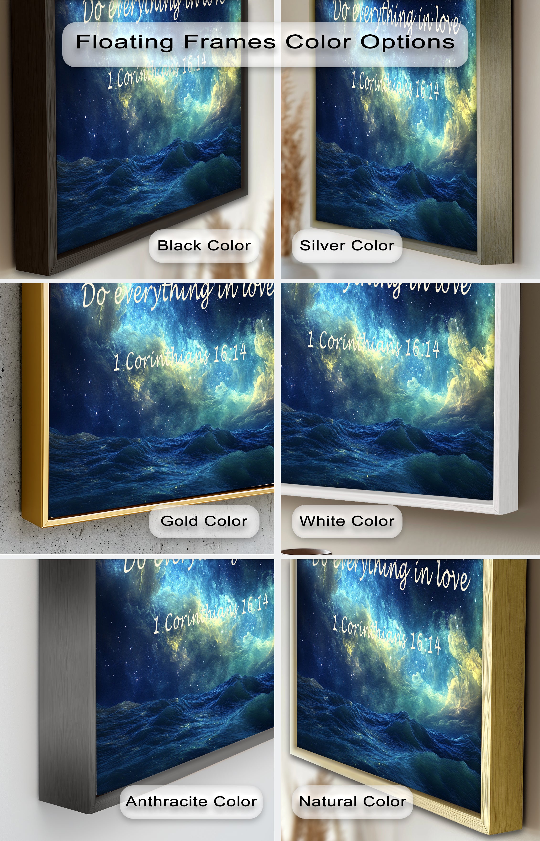 1 Corinthians 16:14 Bible Verse Canvas Print - Christian Wall Art with Love and Faith Scripture - Perfect for Home Decor, Church Gifts & Spiritual Inspiration