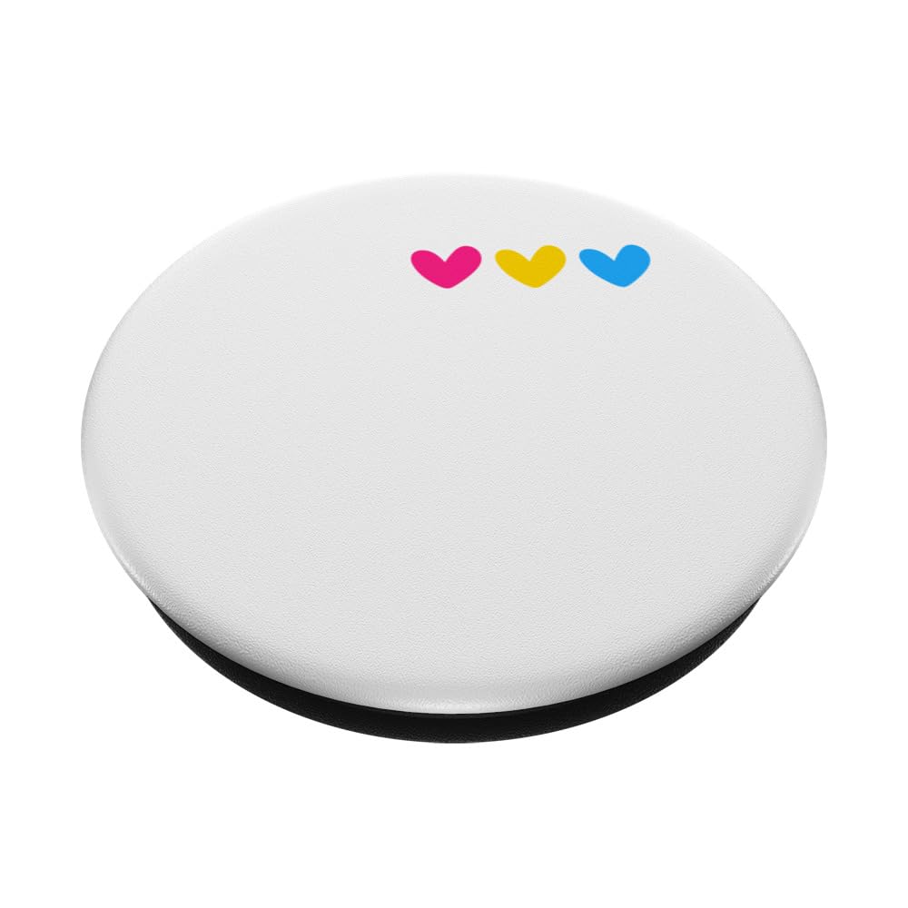 Pansexual Pride Hearts Clothing & Ally Merch - PopSockets Adhesive PopGrip for Phones - Perfect for LGBTQ+ Support, Pride Events & Everyday Use