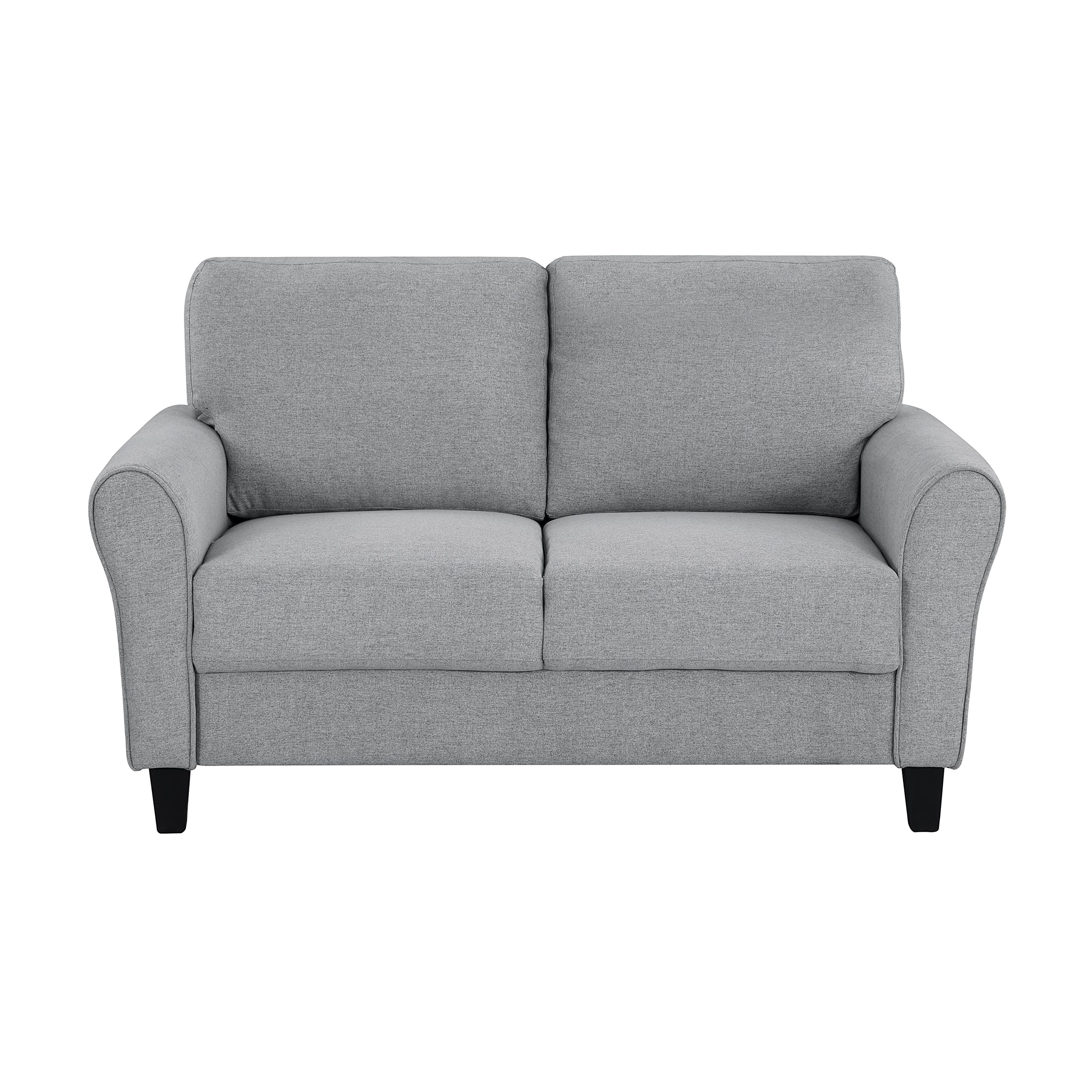 Lexicon Eloise Modern Loveseat Sofa for Living Room - Dark Gray Upholstered Fabric, Comfortable Small Couch for Apartments, Lounge & Cozy Spaces