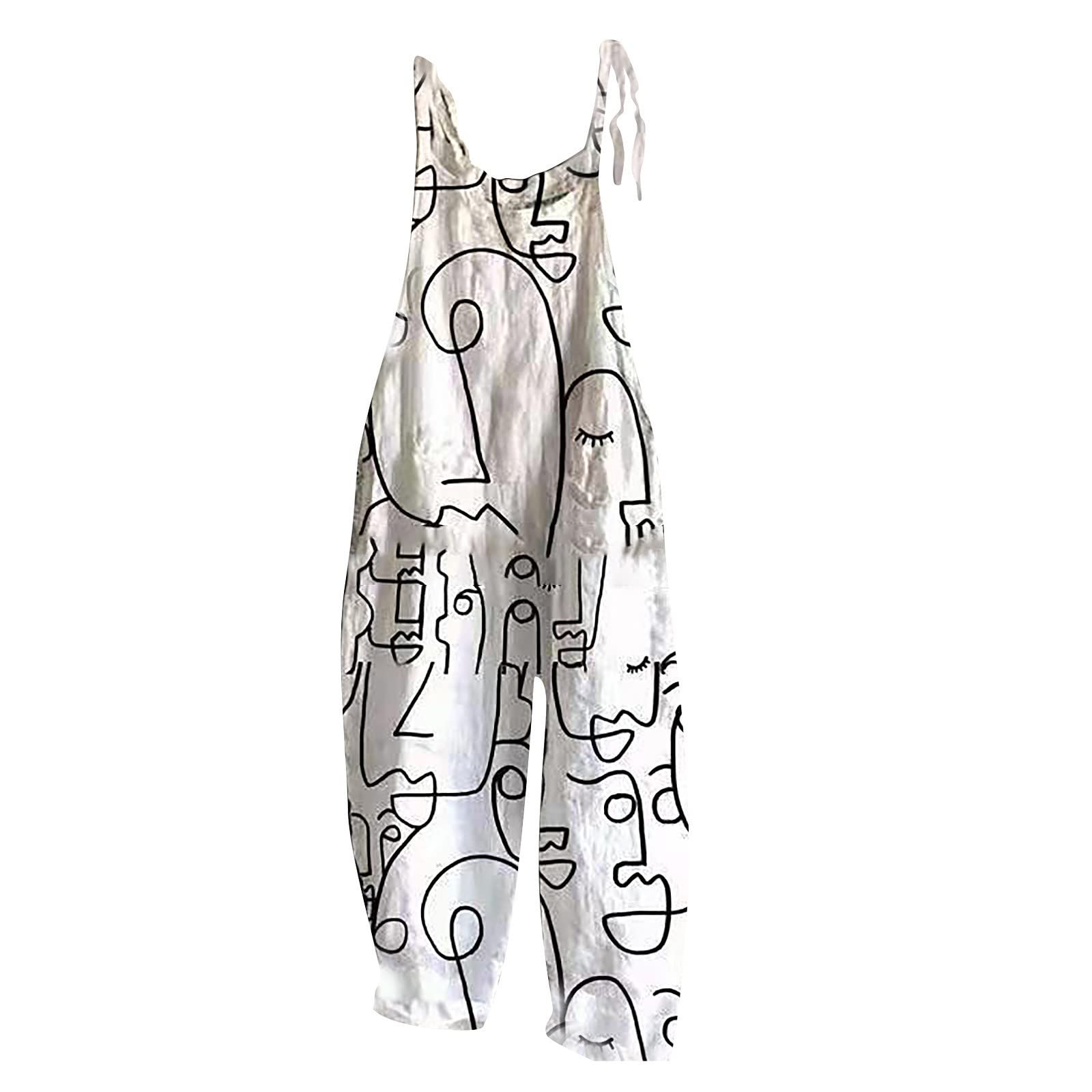 Women's Floral Print Jumpsuit - Summer Casual Loose Overalls with Wide Leg | Vintage Romper, Painter Pants & Workwear for Outdoor Activities, Gardening, and Weekend Brunch