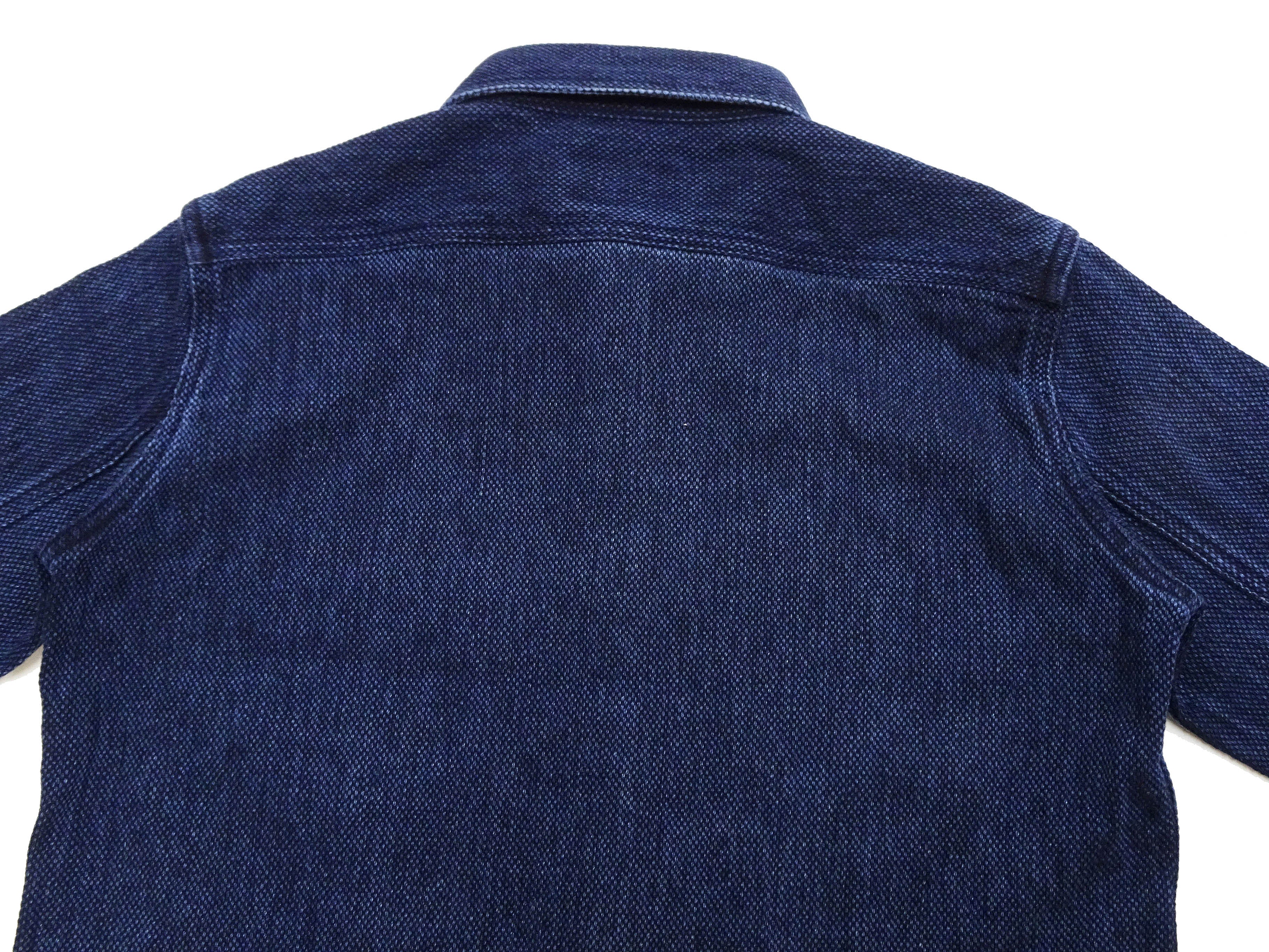 Studio D'artisan Indigo Sashiko Shirt SDA-5713U - Men's Pre-Faded Casual Long Sleeve Button Up Work Shirt in Japanese Dobby Fabric - Perfect for Streetwear, Workwear & Everyday Fashion