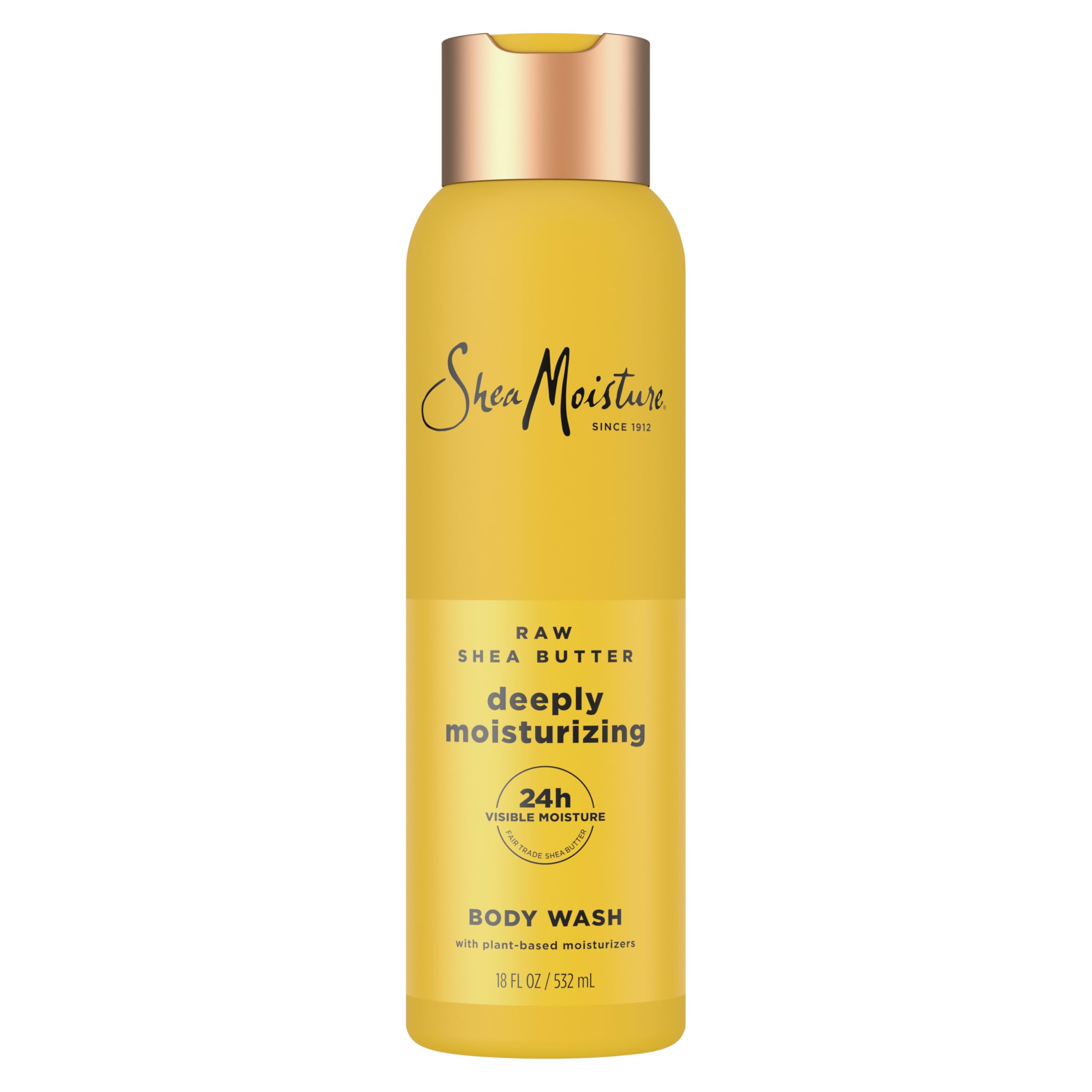 SheaMoisture Raw Shea Butter Body Wash - 24H Deep Moisturizing & Restoring Body Wash for Healthy Glowing Skin - 18 oz - Perfect for Dry Skin Care & Daily Shower Hydration