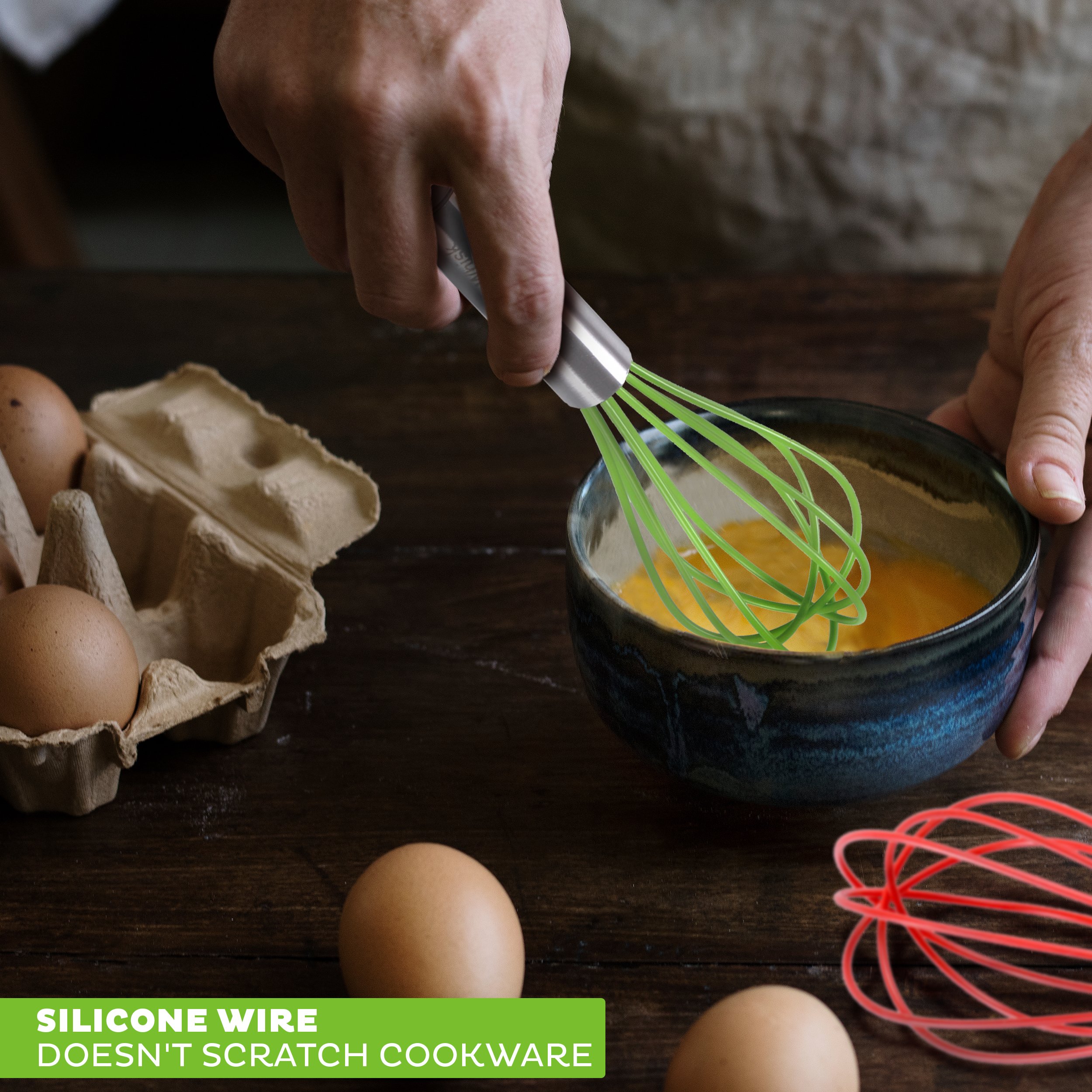 Premium Silicone Whisk Set of 2 - 12