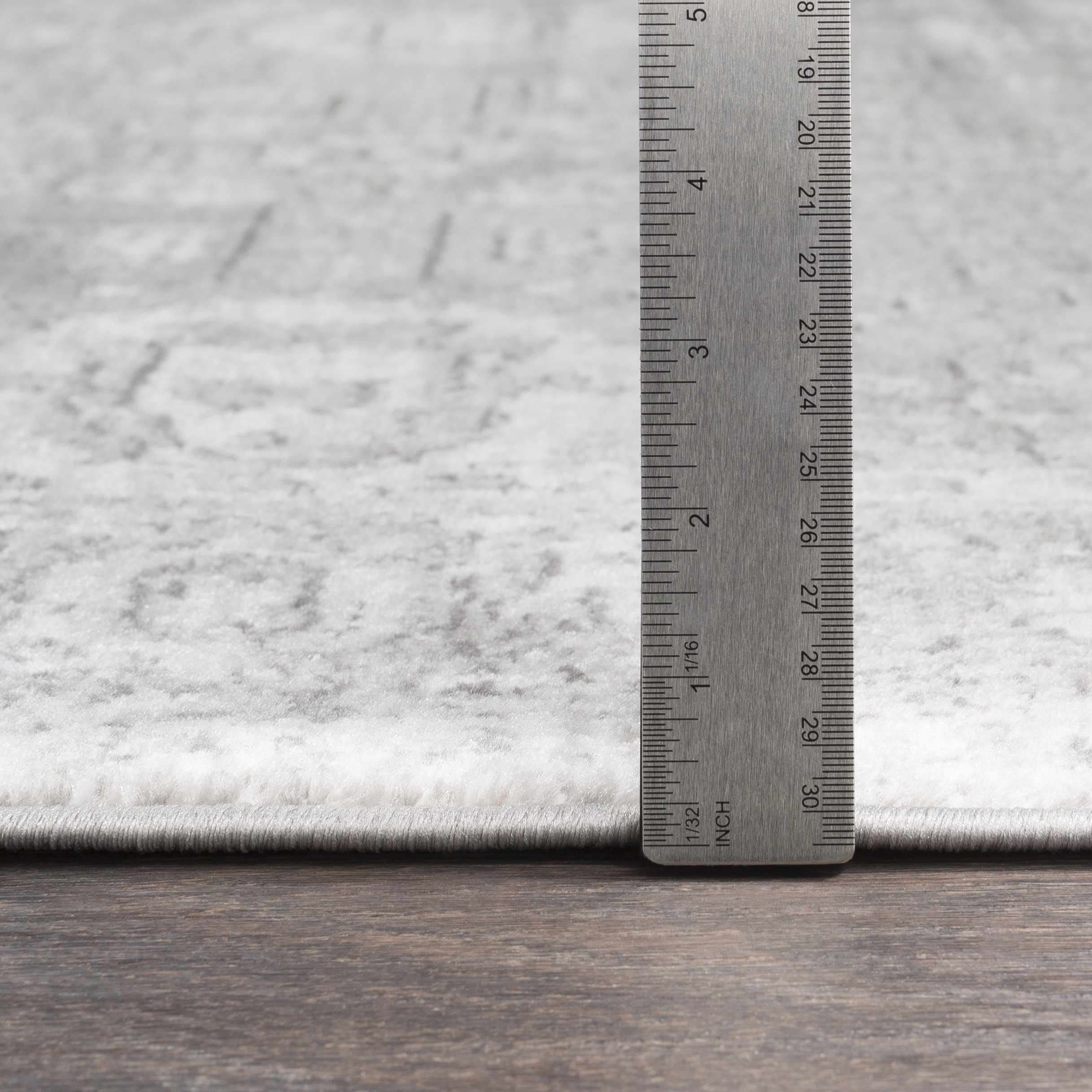 Hauteloom Tripp Transitional Area Rug - Soft Gray and White - 6'7