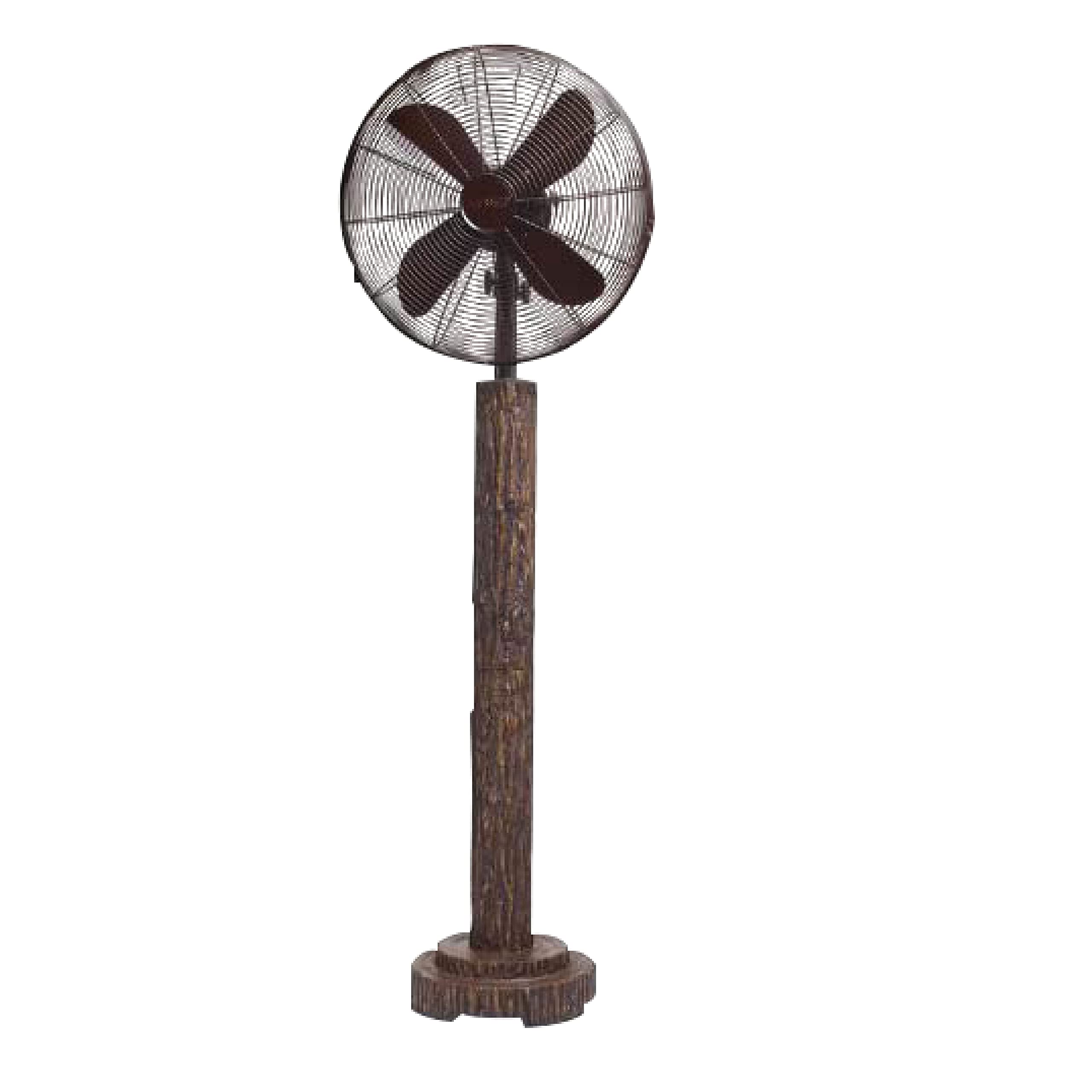 16-Inch Deco Breeze Fir Bark Pedestal Fan - Vintage Style Oscillating Floor Fan with 3 Speeds, Quiet Operation for Home, Office, Bedroom & Outdoor Use