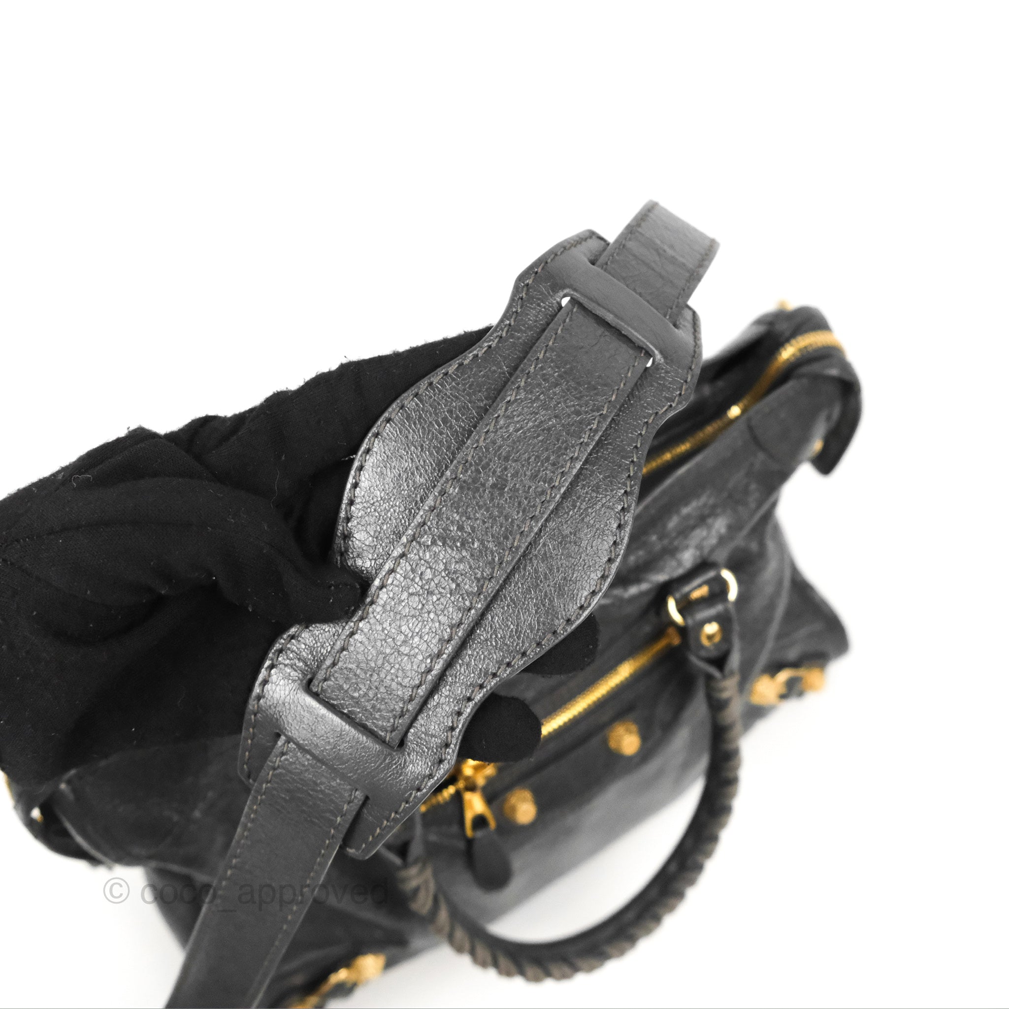 Balenciaga Classic Small City Bag in Dark Grey Aged Calfskin with Gold Hardware - Perfect for Everyday Luxury & Night Out