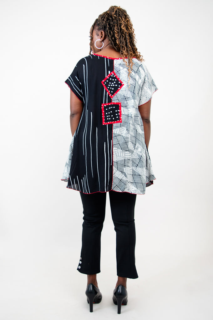 Gayle Top - Textured Abstract Print Women's Blouse | Stylish Casual & Office Wear for Everyday Outfits