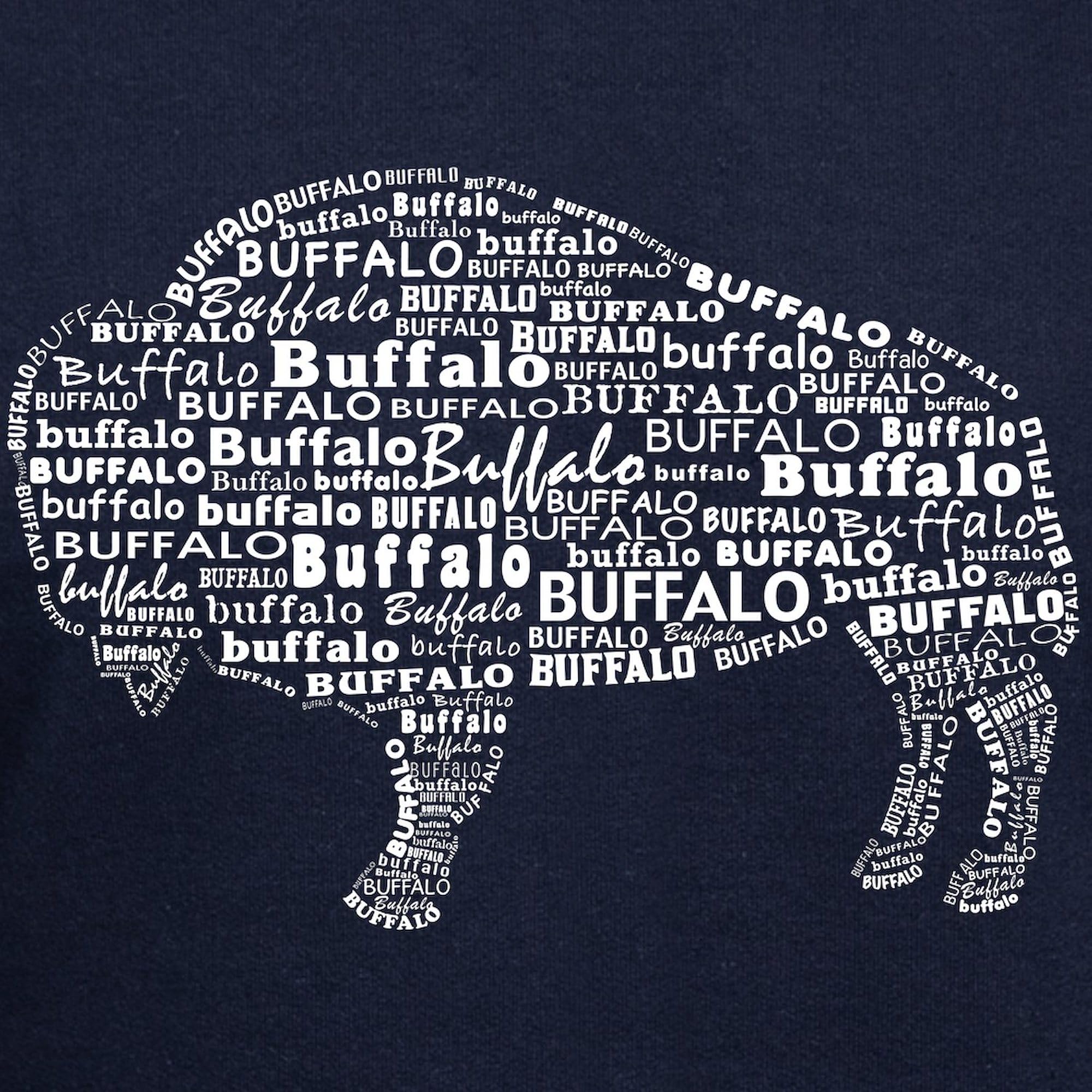 Buffalo Text Hoodie for Men - Dark Regular Fit Pullover Sweatshirt | Casual Wear & Street Style