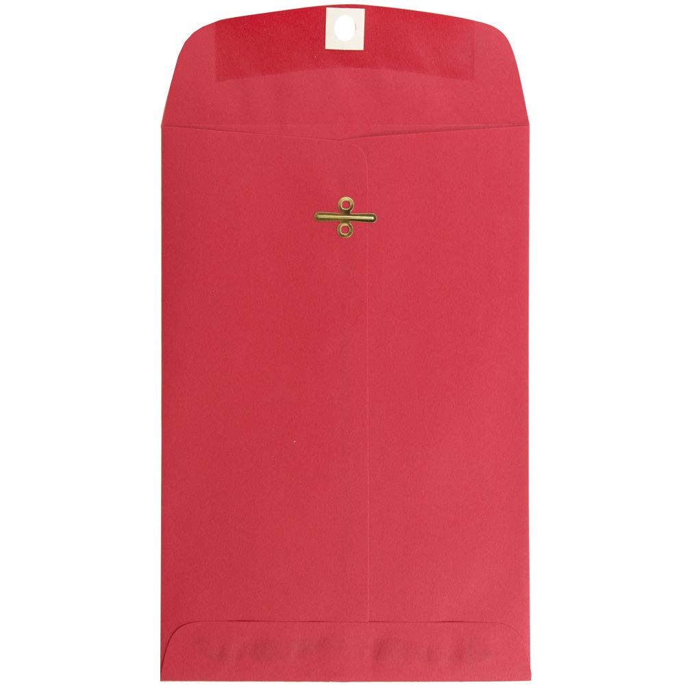 JAM PAPER 6 x 9 Inch Open End Catalog Envelopes with Clasp Closure - 500 Pack Bulk Colored Recycled Envelopes (Red) - Perfect for Mailing, Business Correspondence, and Office Organization
