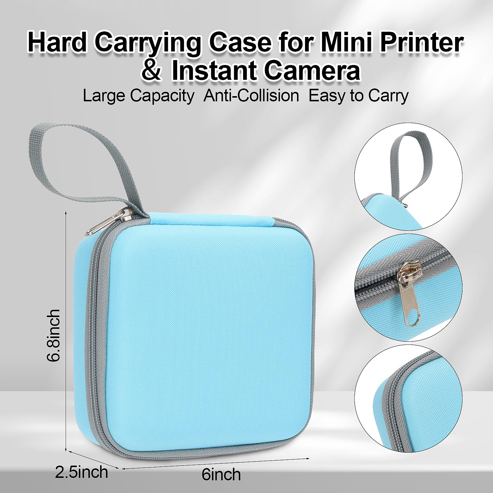 Phomemo M02/T02 & X5 Mini Sticker Printer Hard Protective Case - High Capacity Portable Carrying Box for Thermal Inkless Photo Printer, Instant Camera & Label Maker - Durable Travel Storage (Blue) | Perfect for Home, Office & On-the-Go Printing Needs