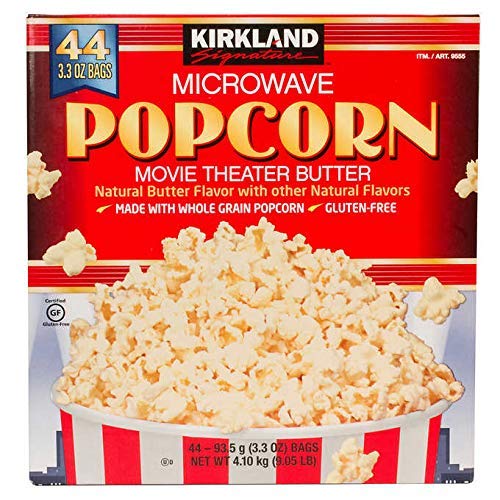 Kirkland Signature Microwave Popcorn - 3.3 oz Bags, 44 Count Family Size Bundle - Perfect for Movie Nights, Snack Time & Office Breaks