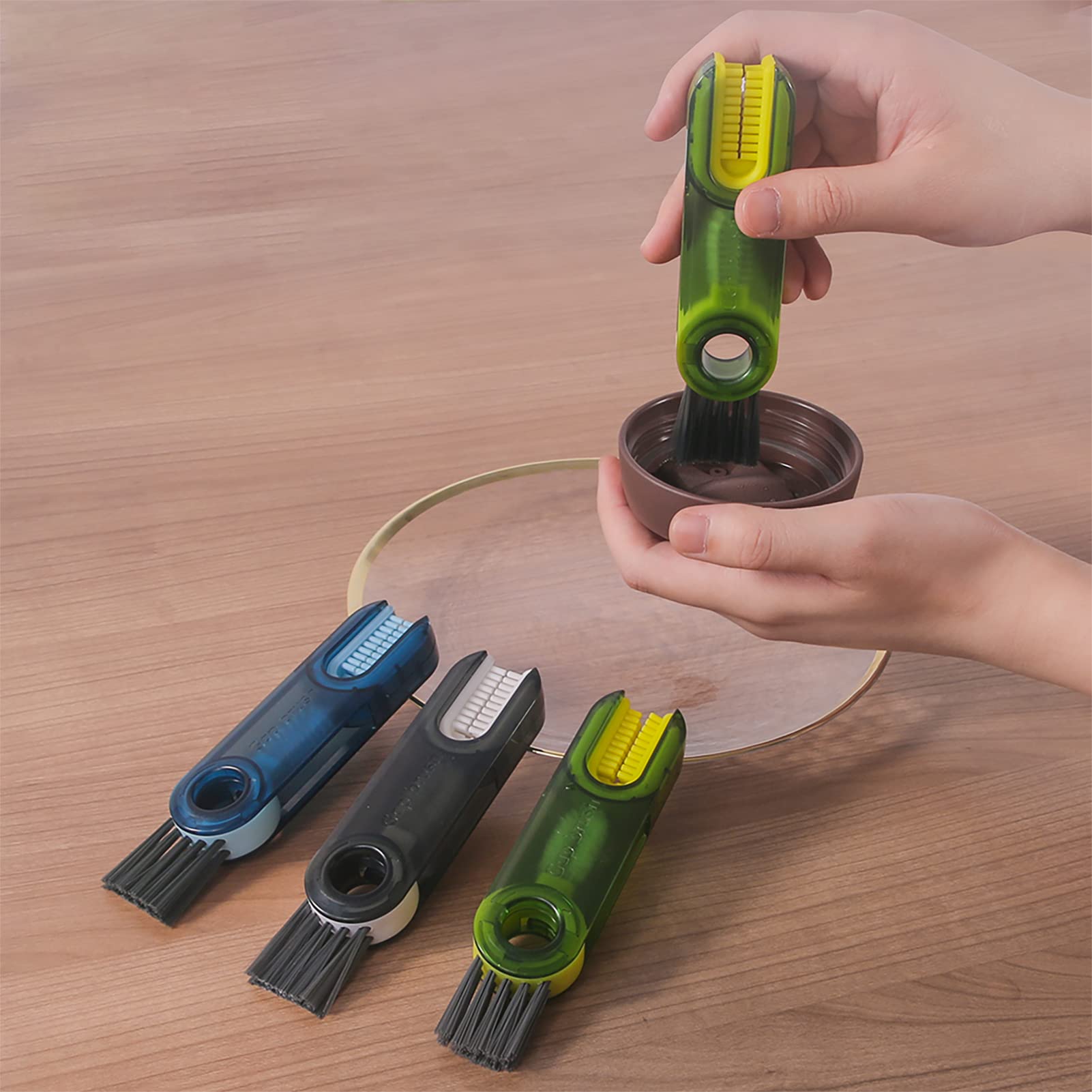 3-in-1 Cup Cleaner Brush Set - Silicone Bottle Cleaning Tools for Kitchen & Travel
