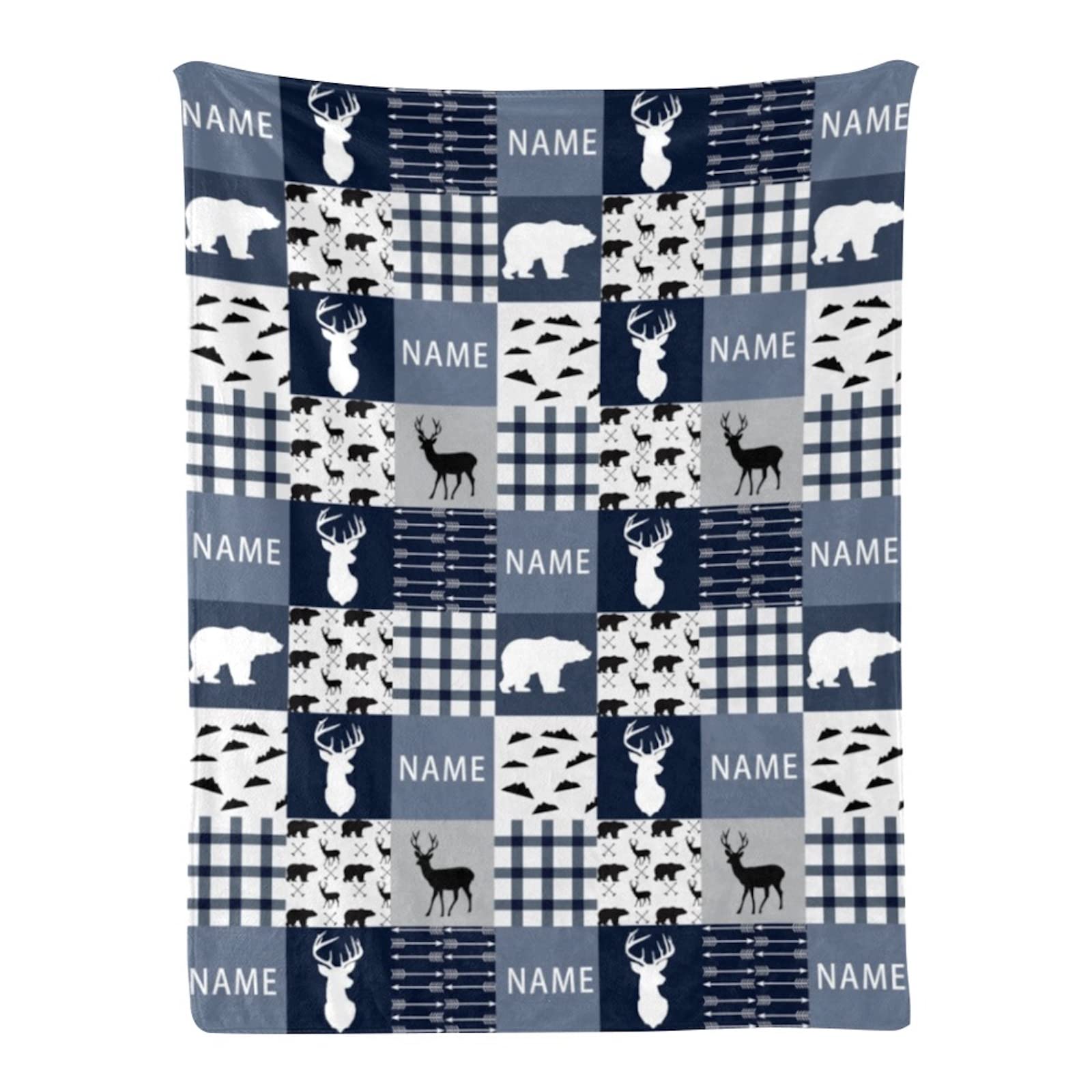 Personalized Woodland Animals Fleece Blanket with Name - Custom Baby Blanket for Boys & Girls, Soft Minky Flannel Blanket - Perfect for Nursery, Baby Shower Gifts & Cozy Bedtime