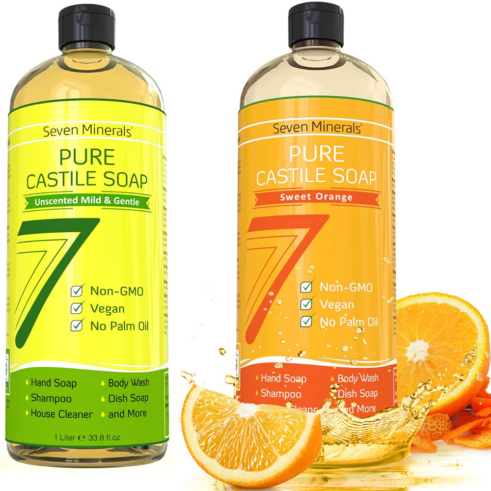 EWG Verified Unscented & Sweet Orange Castile Soap - Gentle Skin Care