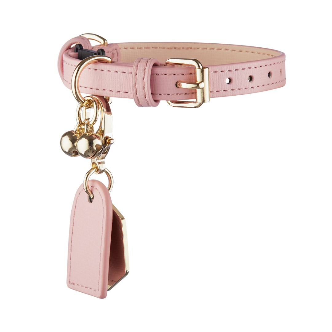 Premium Pink & Tan Luxury Cat Collar with Bell - Soft & Stylish Kitten Collar for Indoor/Outdoor Cats - Perfect for Grooming, Photos & Daily Wear