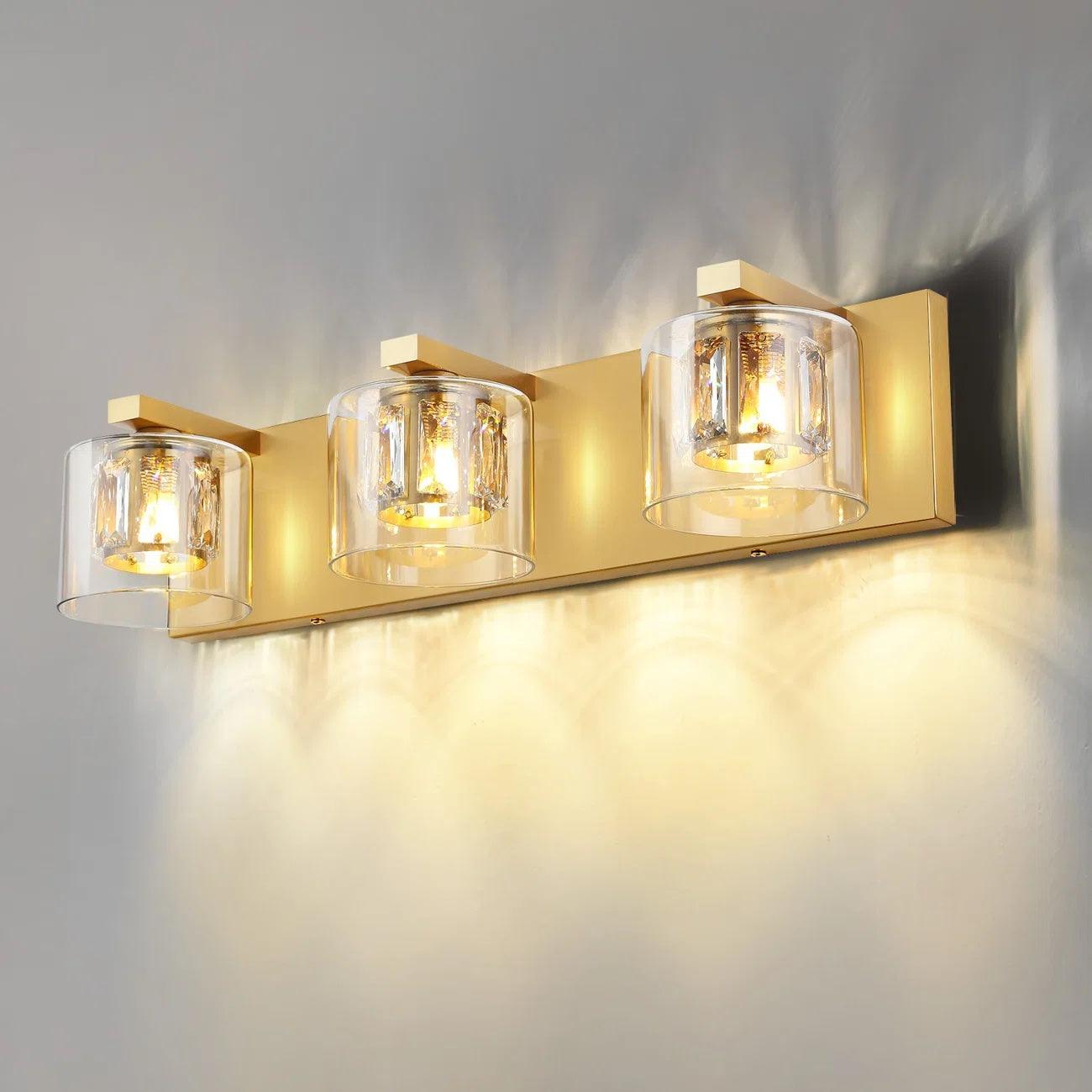 Kolt Modern 3-Light Bathroom Vanity Light Fixture - Brushed Nickel Finish for Bathroom, Powder Room & Dressing Area Lighting