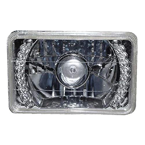 Octane Lighting 4X6 Red LED Halo Projector Headlights - Crystal Clear Halogen Replacement Bulbs Set for Trucks & Jeeps - Off-Road, Night Driving & Custom Car Lighting Upgrade